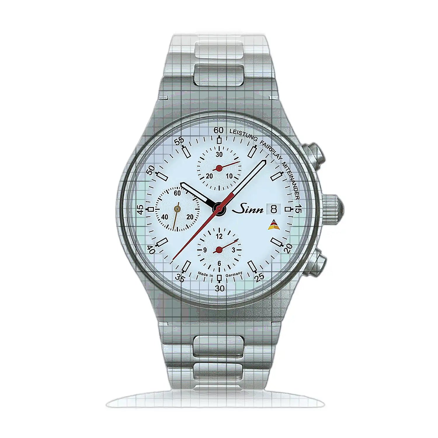 Sinn 144 St Sa Sporthilfe – Metal bracelet H-Link 144.0622H White Dial Stainless steel 41mm Watch
