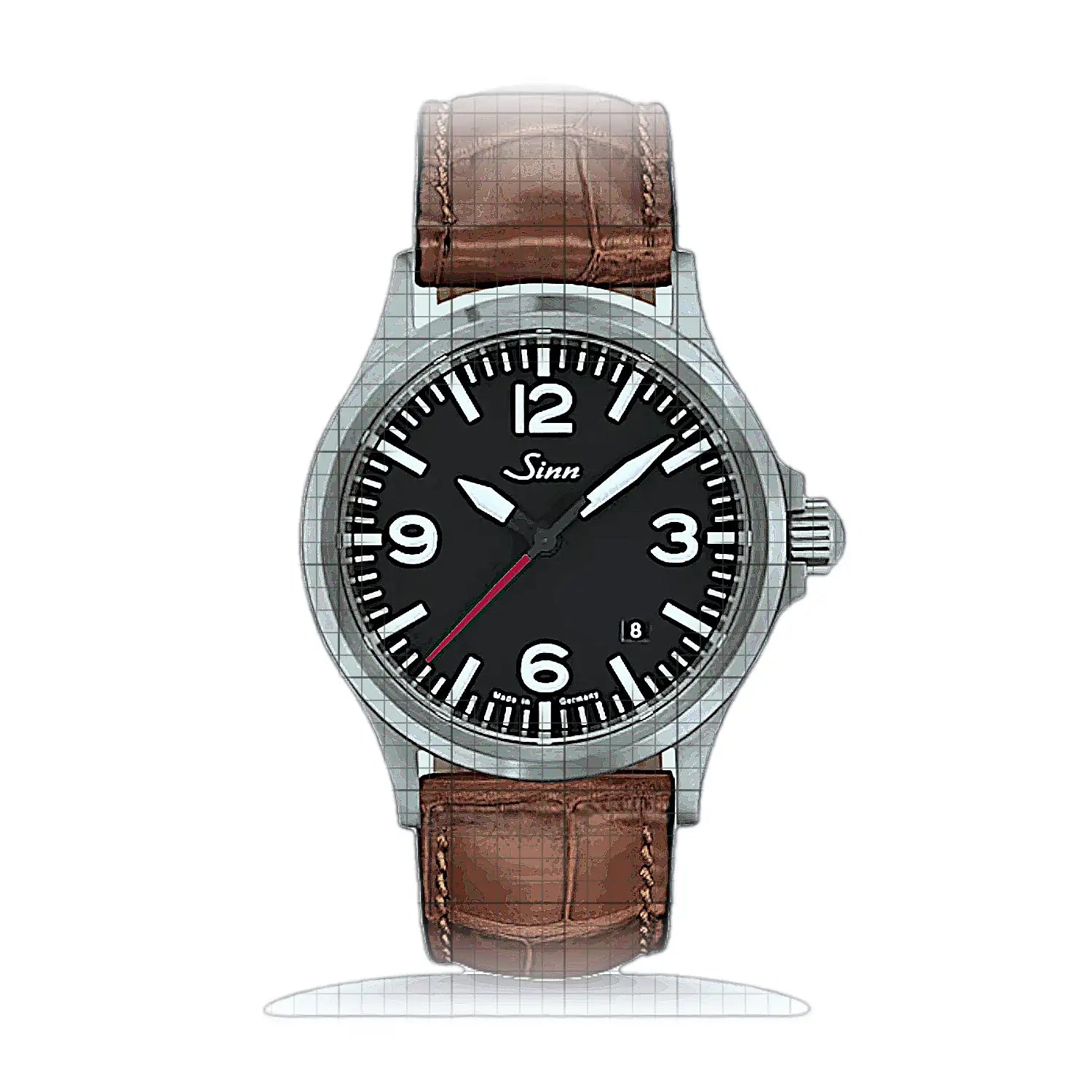 Sinn 556 A RS – Leather strap Brown 556.0141L-B Black Dial Stainless steel 38,5mm Watch