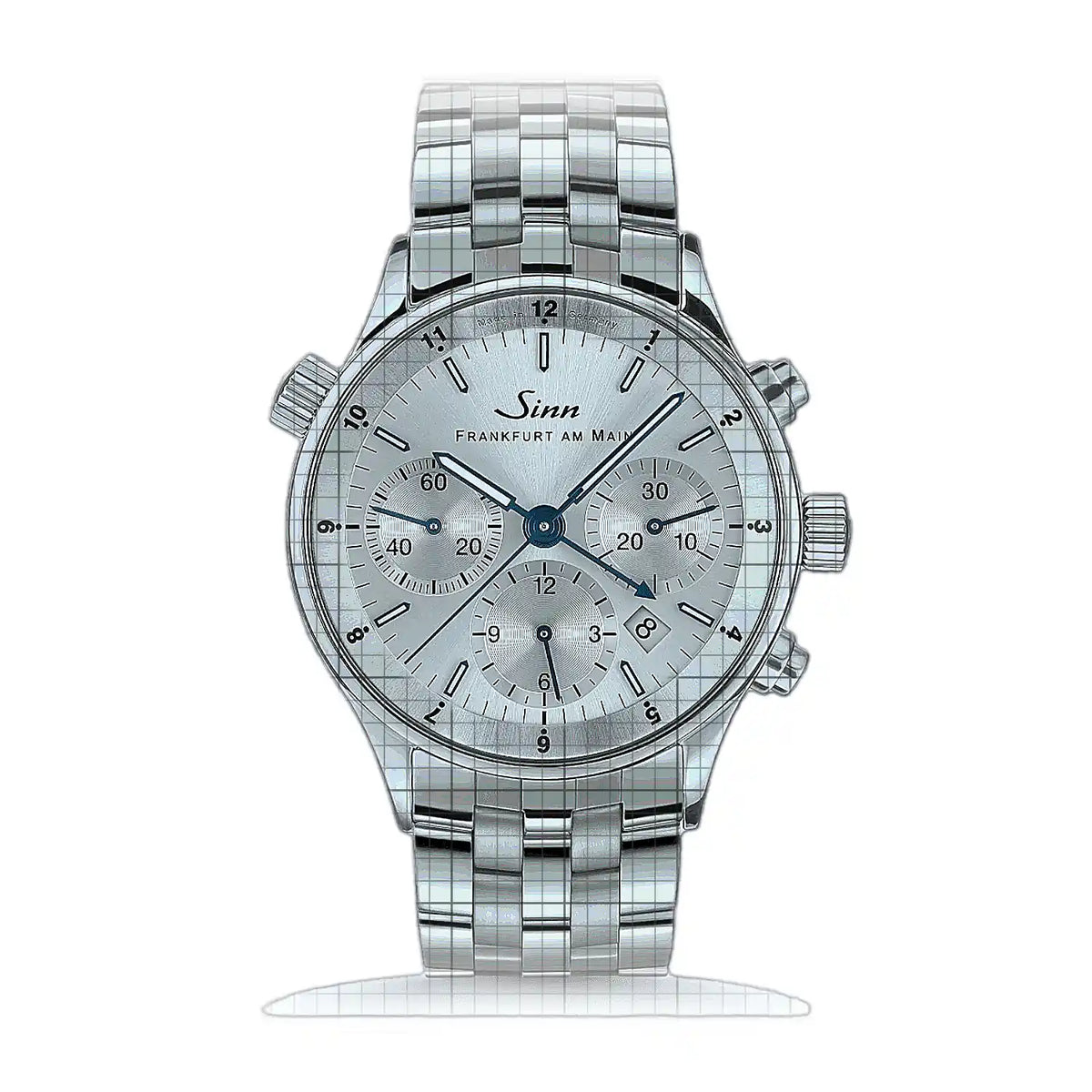 Sinn 6000 6000.013M Zilveren wijzerplaat Roestvrij staal 39mm Horloge
