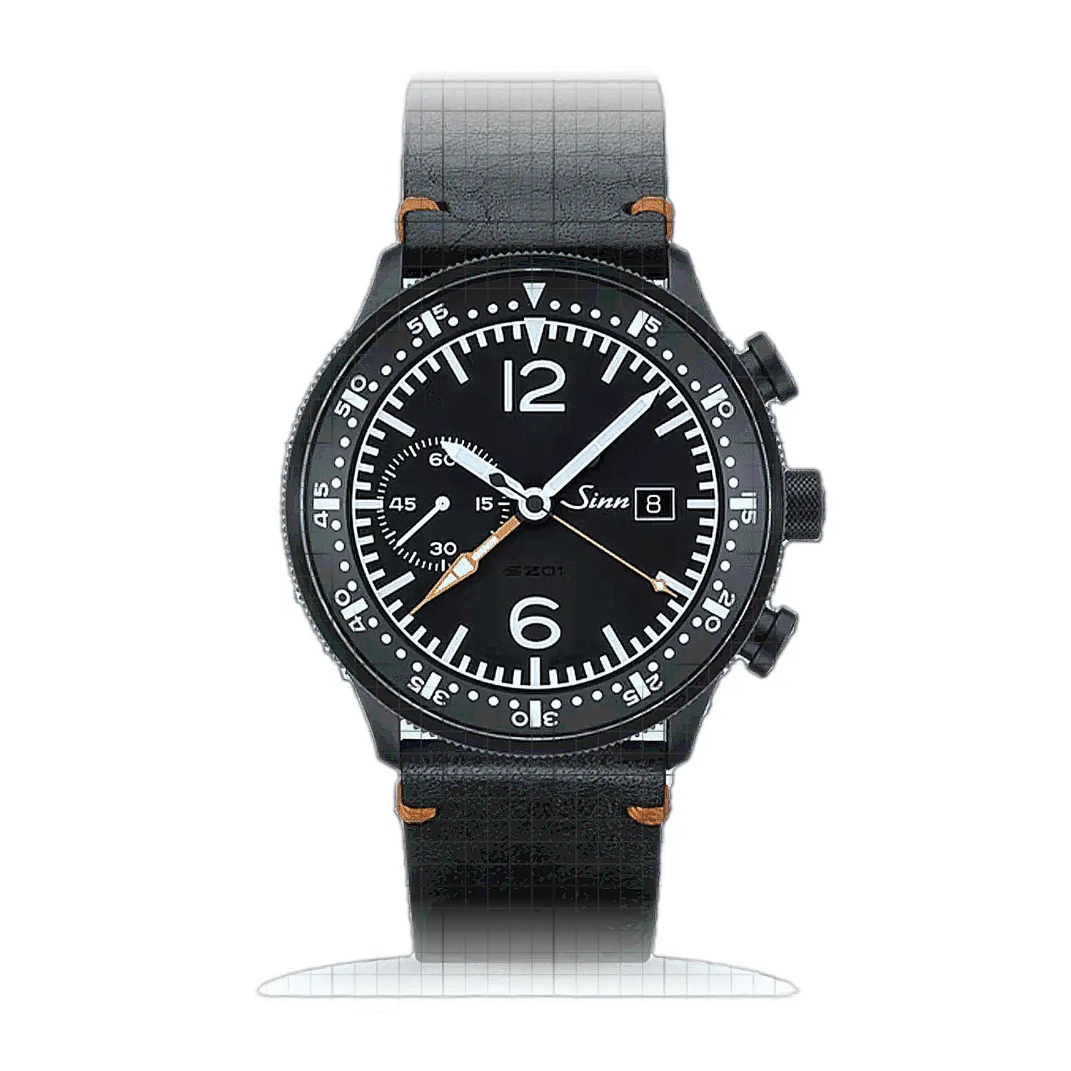 Sinn 717 – Leather strap Black 717.010L-S Black Dial Stainless steel 45mm Watch