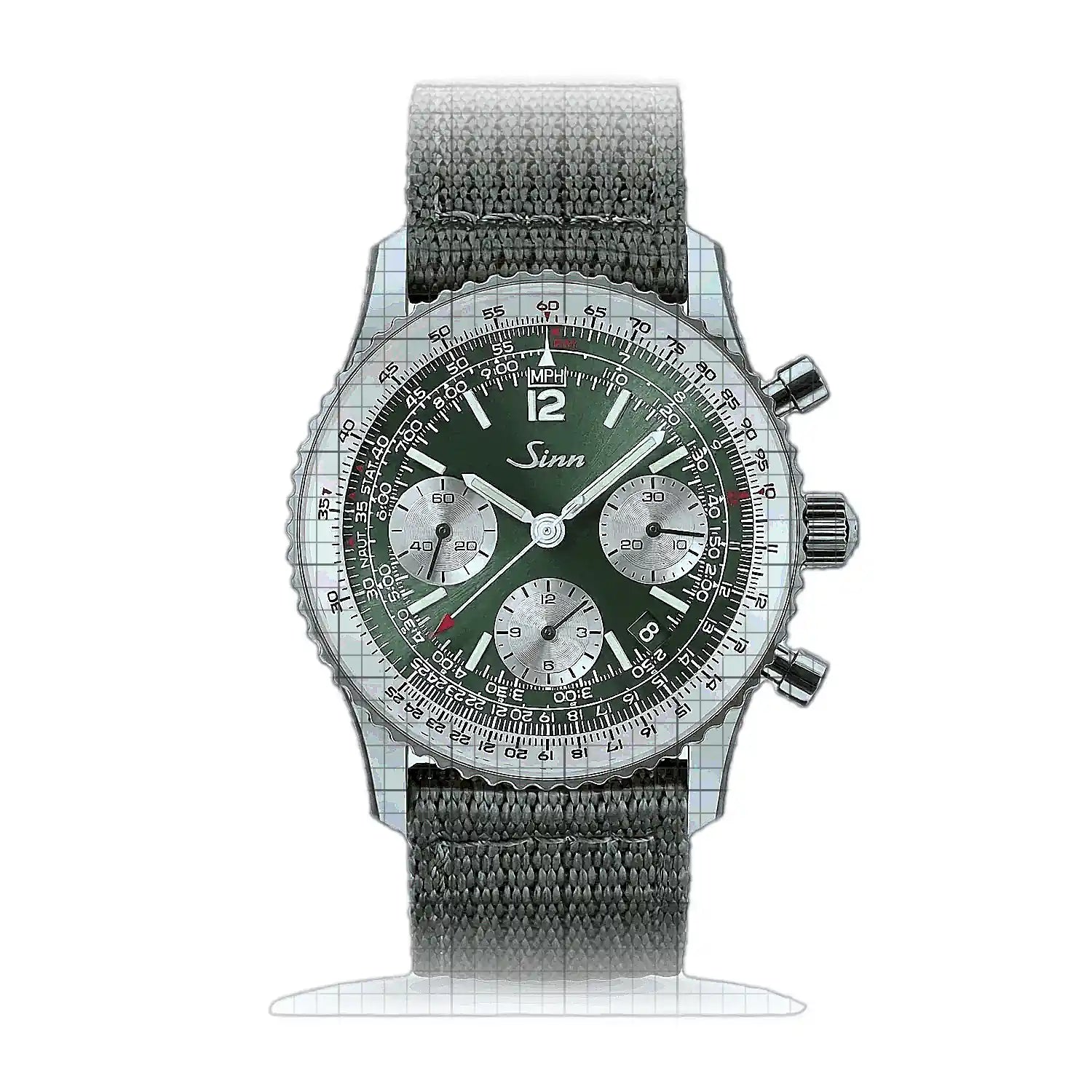 Sinn 903 St II G – Fabric strap Khaki 903.093T-K Green Dial Stainless steel 41mm Watch