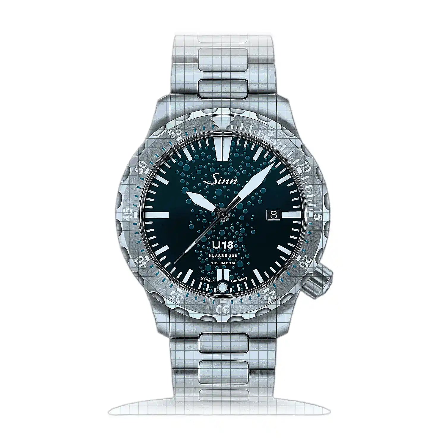 Sinn U18 Limited Edition – Metal bracelet H-Link 1028.010H Blue Dial Stainless steel 44mm Watch