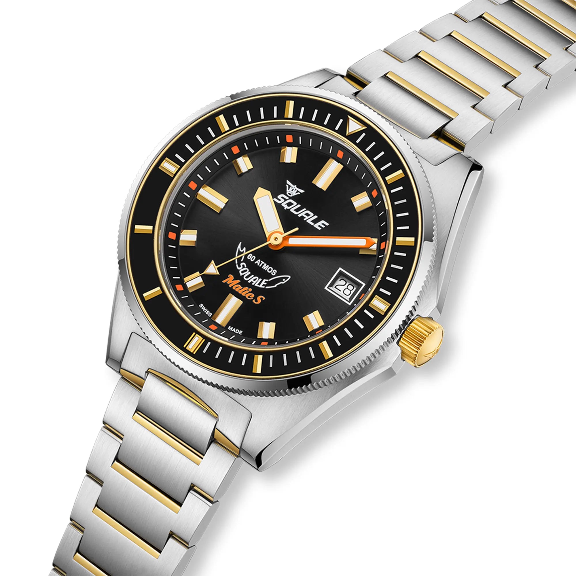Squale Matic S Two Tone Bracelet Black MATICGBKBK.SSBI