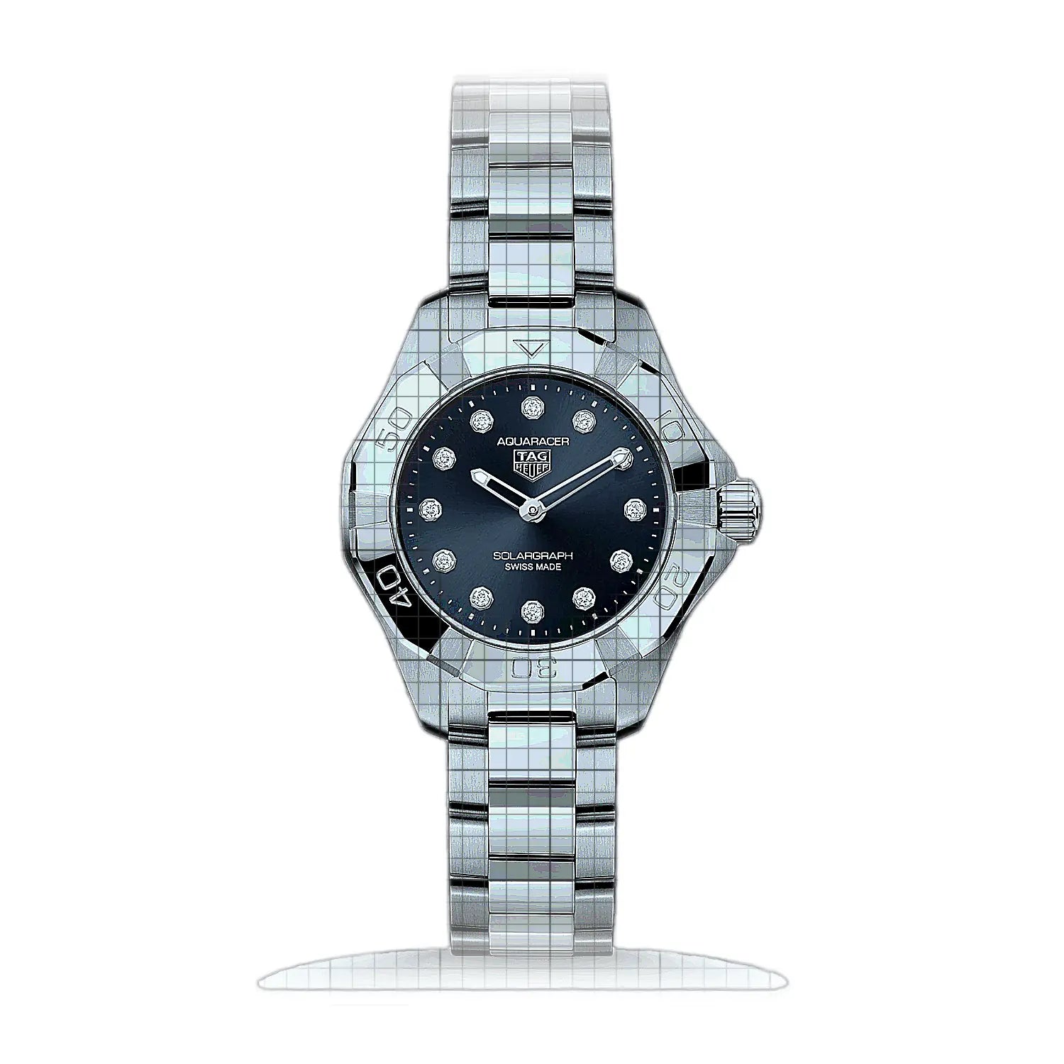 TAG Heuer Aquaracer Professional 100 Solargraph WBP141E.BA0049 Blue Dial Stainless steel 28mm Watch