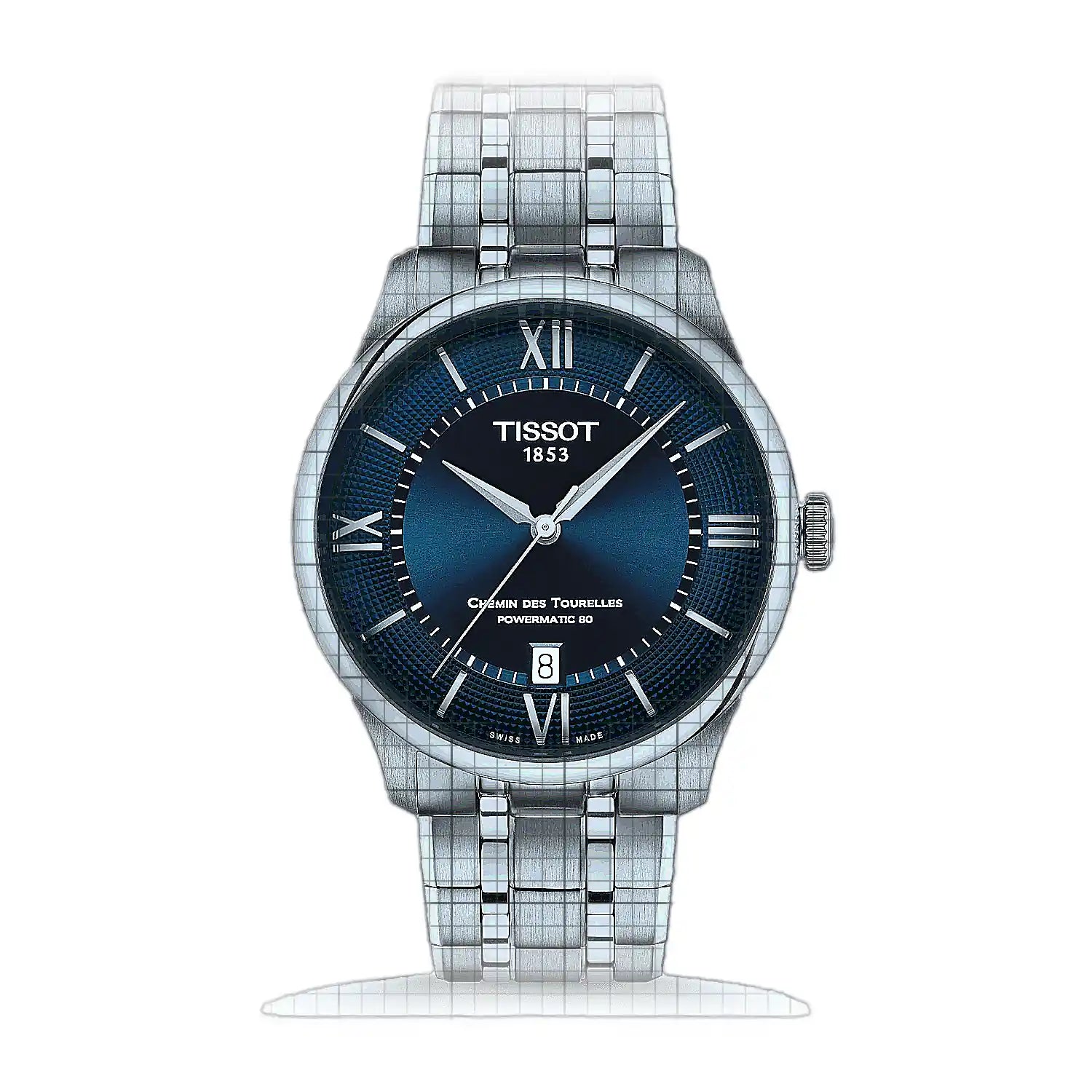 Tissot Chemin des Tourelles Powermatic 80 T139.807.11.048.00 Blue Dial Stainless steel 39mm Watch