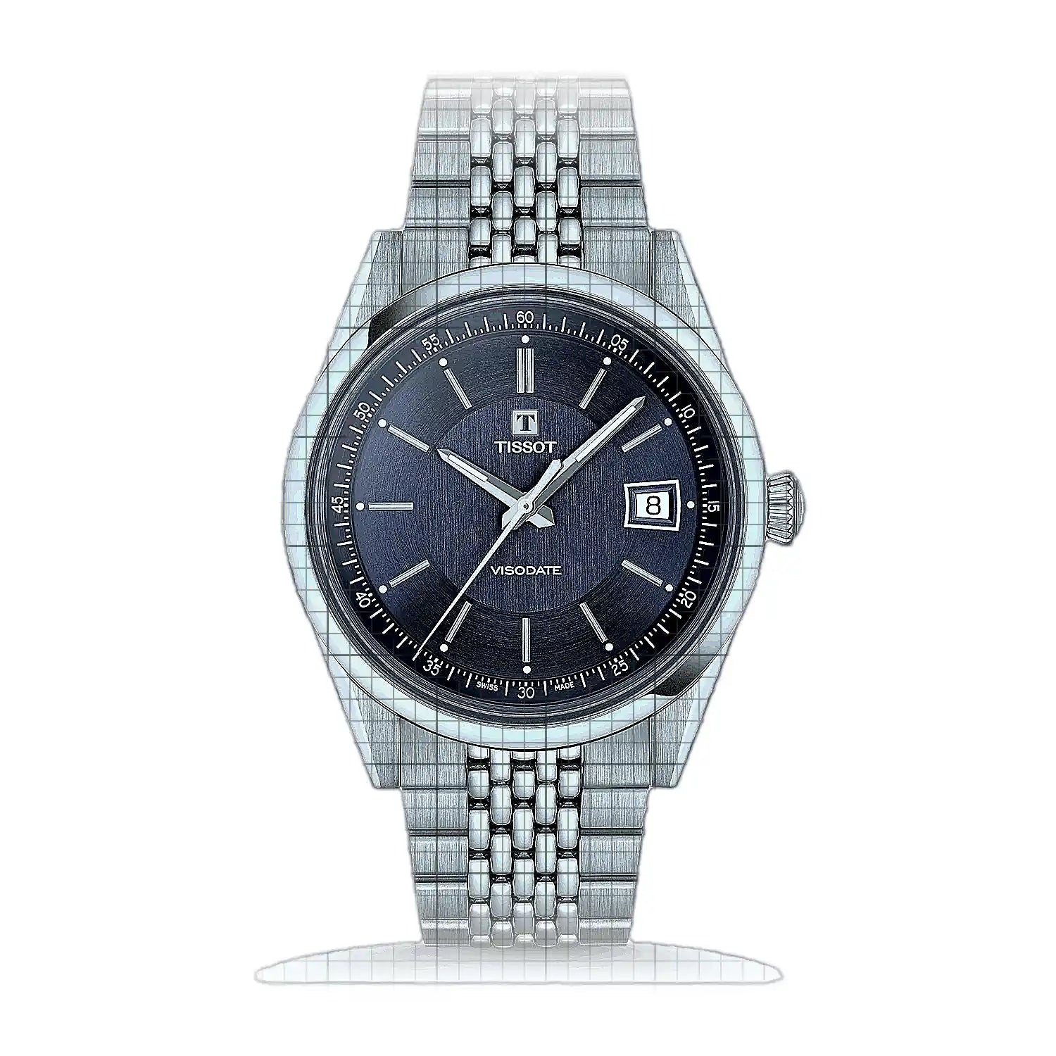 Tissot Classic Visodate T157.407.11.041.00 Blue Dial Stainless steel 39mm Watch