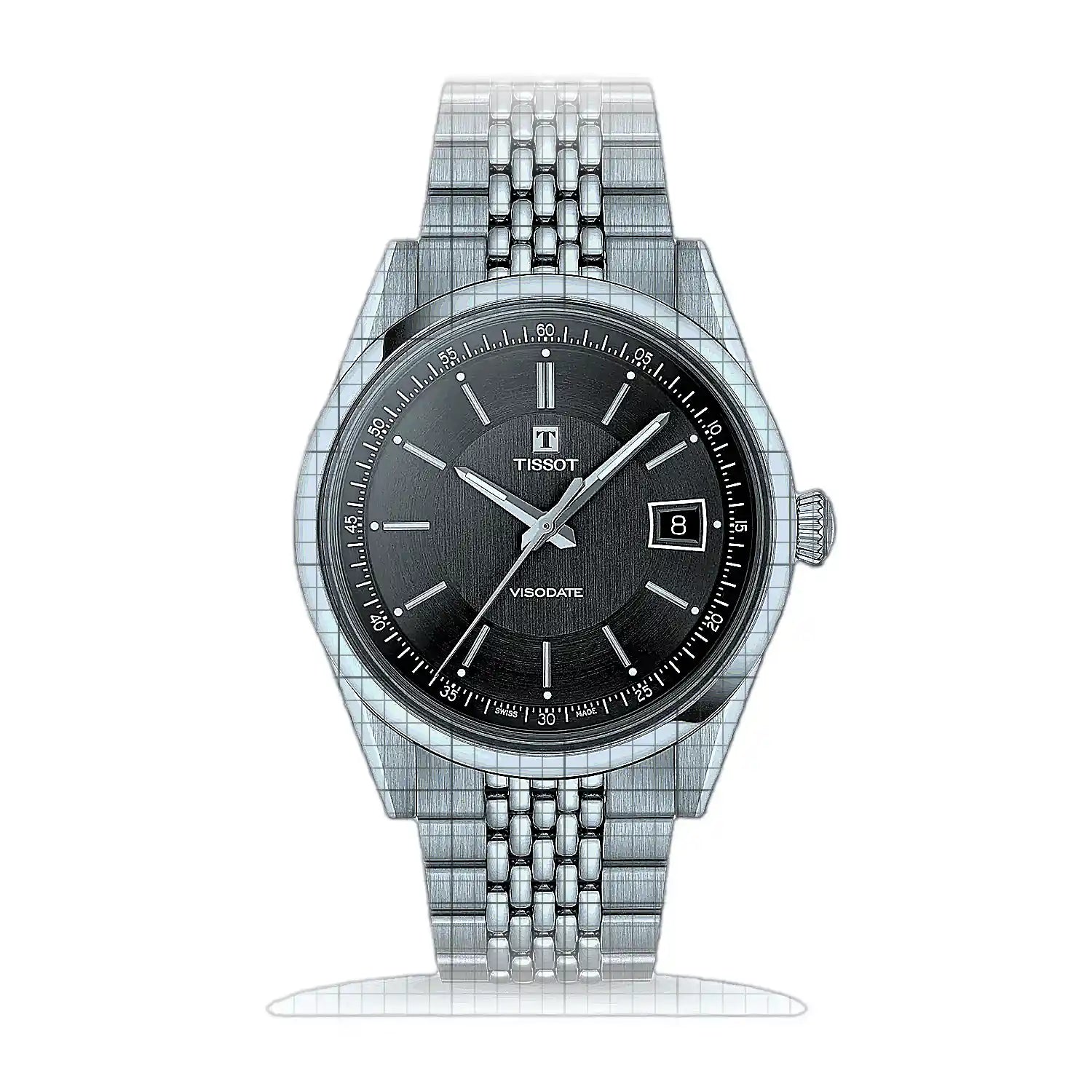 Tissot Classic Visodate T157.407.11.051.00 Black Dial Stainless steel 39mm Watch