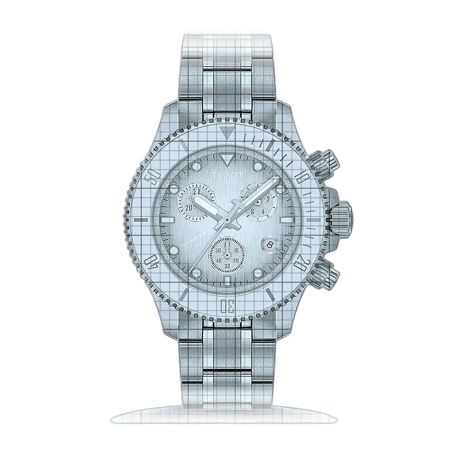 Tissot Seastar 1000 38 T120.217.11.011.00 Silver Dial Stainless steel 38mm Watch