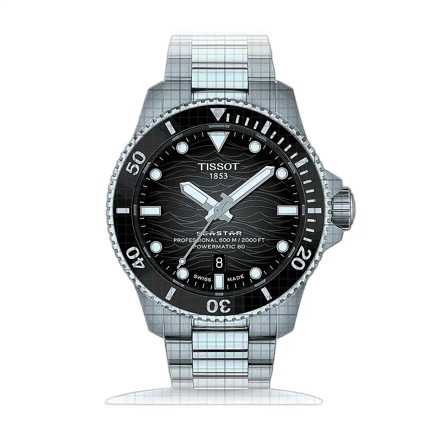 Tissot Seastar 2000 T120.907.11.051.00 Black Dial Stainless steel 44mm Watch