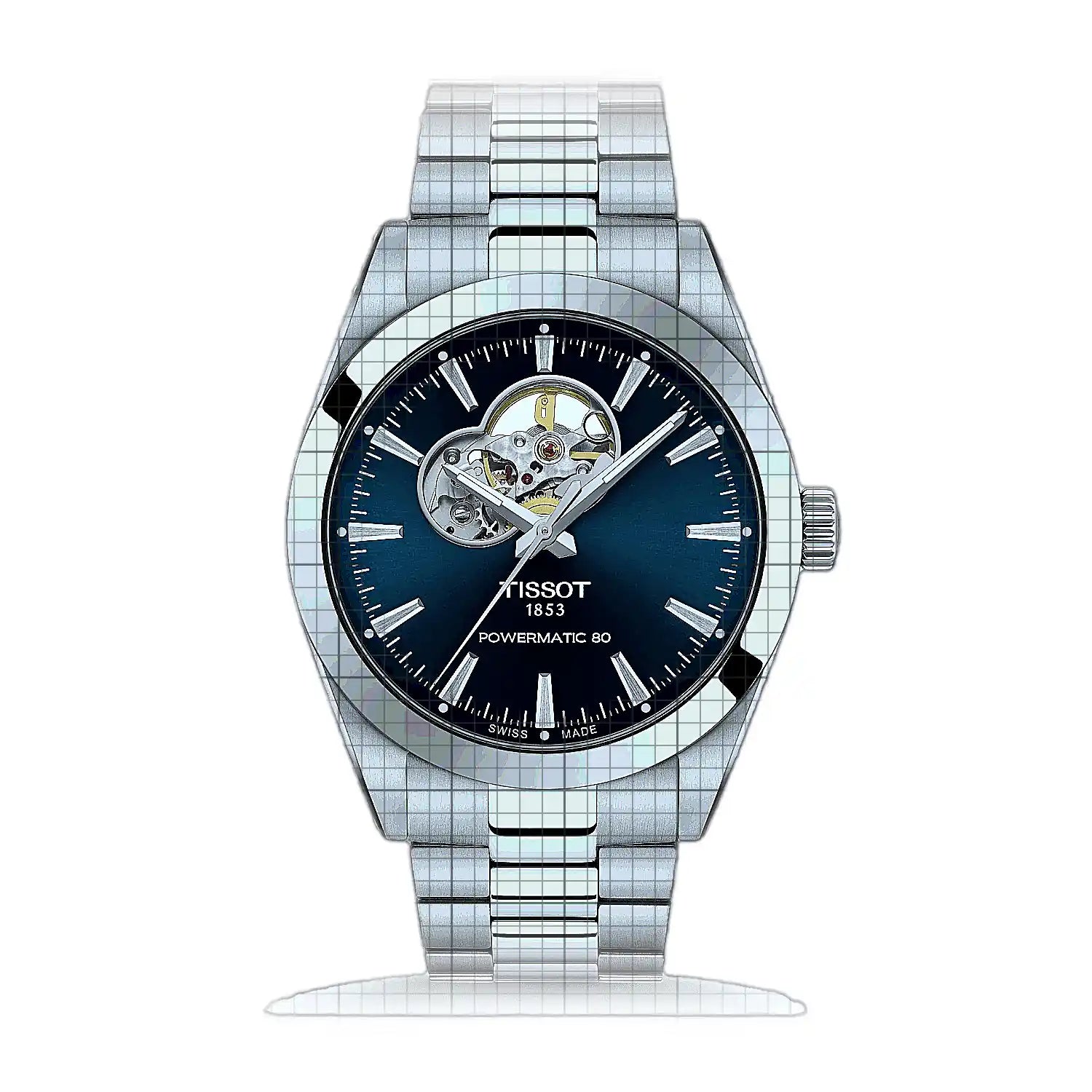 Tissot T-Classic Gentleman Powermatic 80 Open Heart 40mm Blue