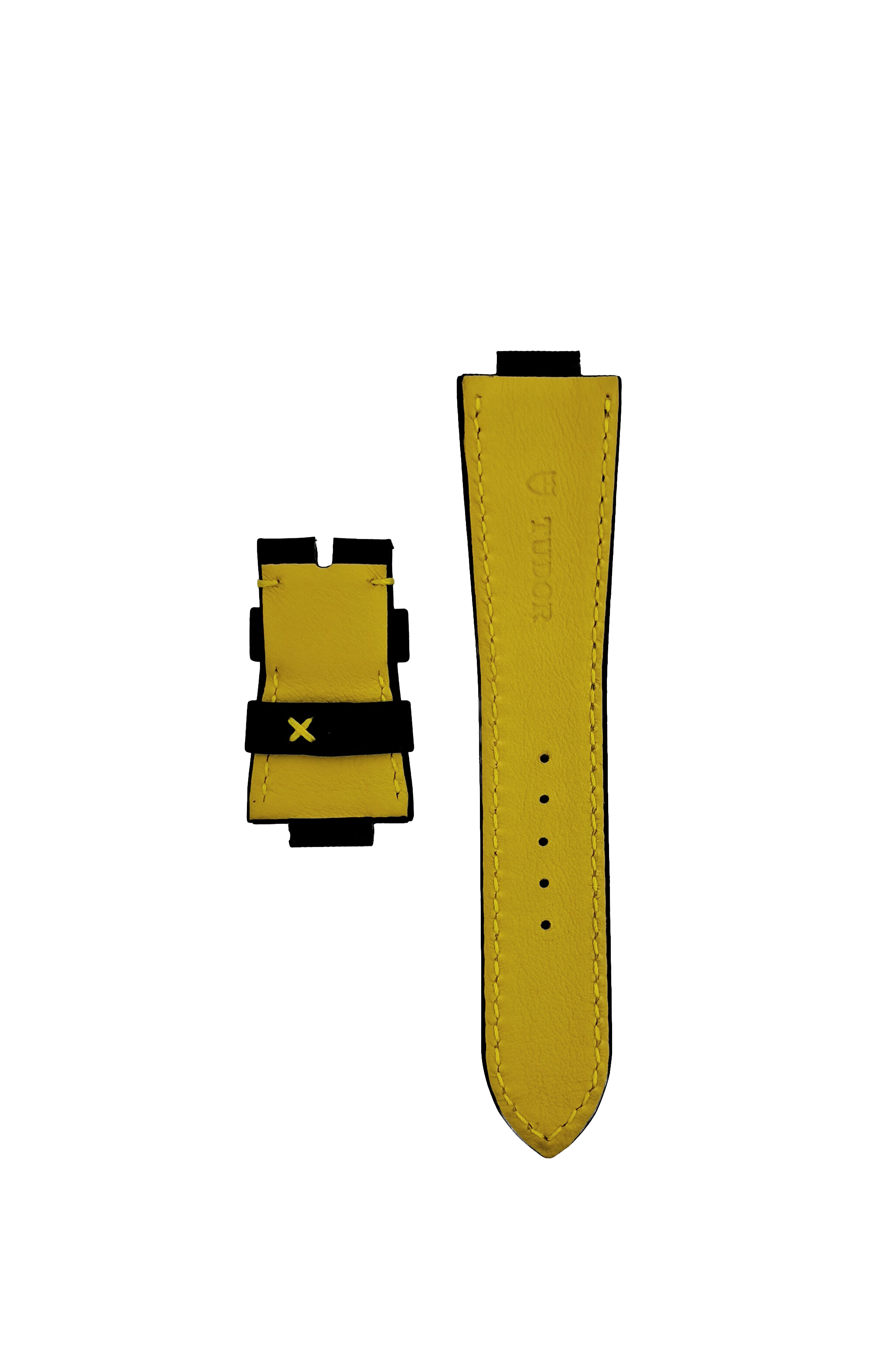 Tudor Black and Yellow Calf Leather Watch Strap – Original