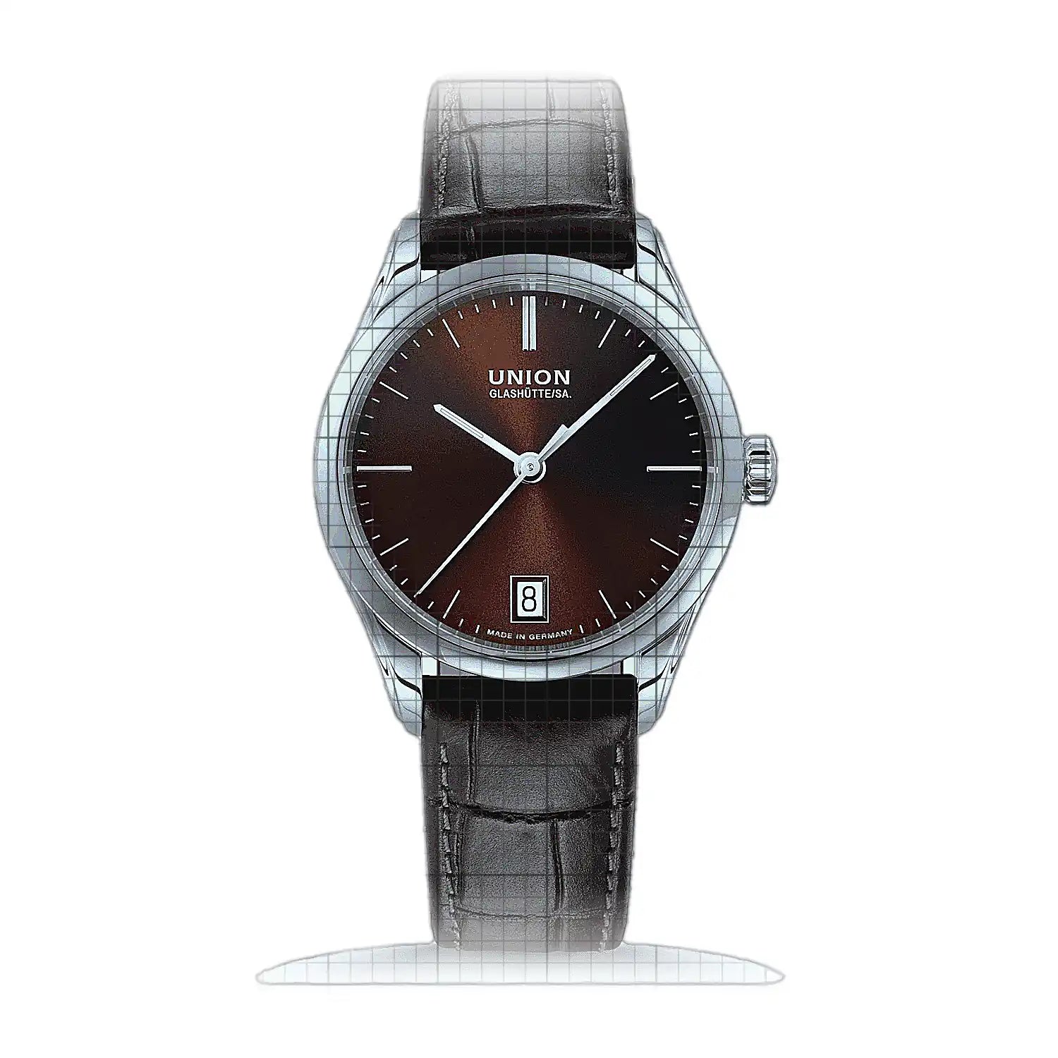 UNION Glashutte Viro Datum D011.207.16.291.00 Brown Dial Stainless steel 34mm Watch