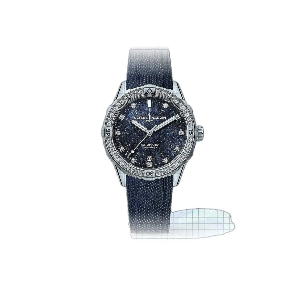 Ulysse Nardin Diver 8163-182B1-3A/3A met blauwe wijzerplaat, roestvrij staal 39mm Horloge
