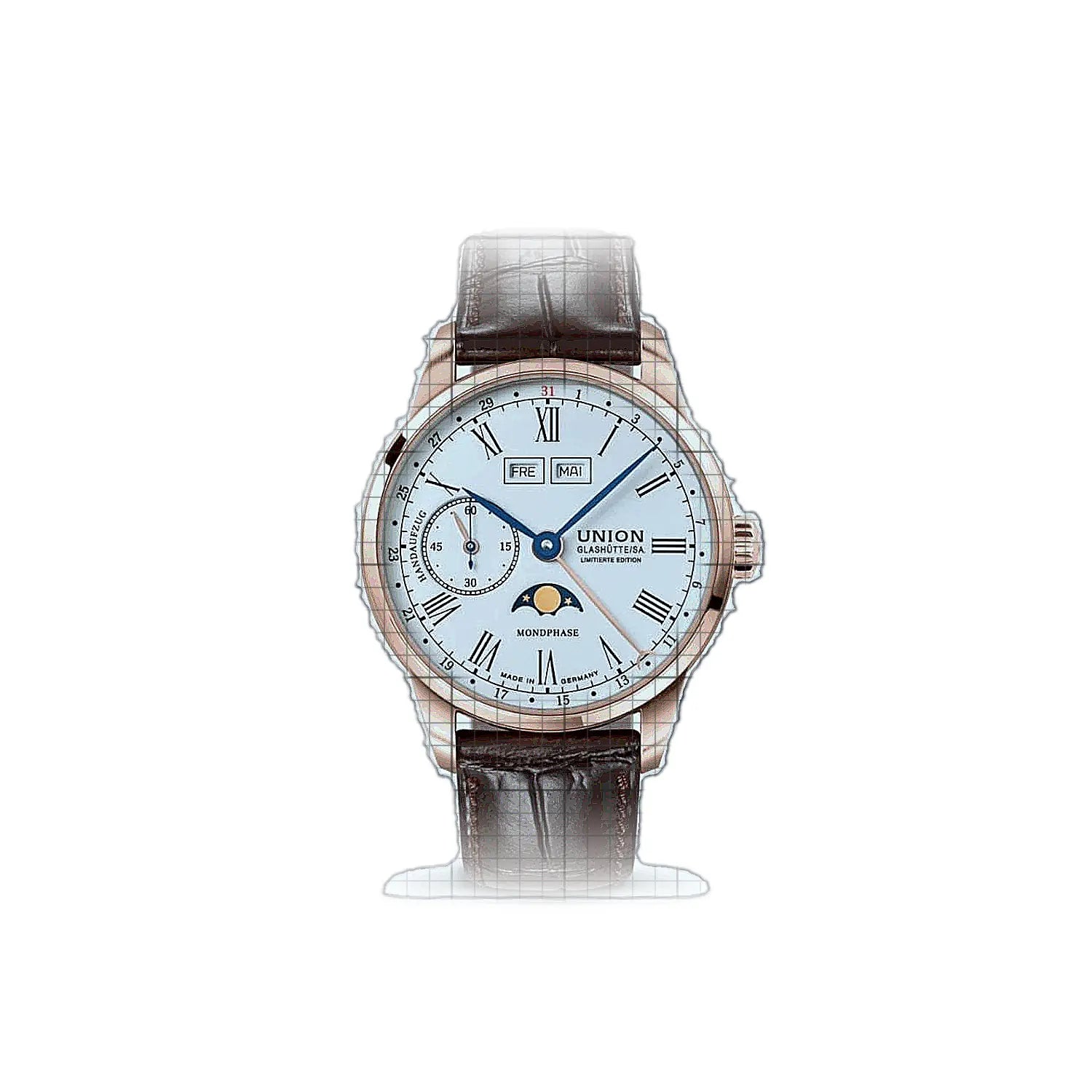 Union Glashütte 1893 Johannes Dürrstein Edition Mondphase Limitierte Edition 41mm White