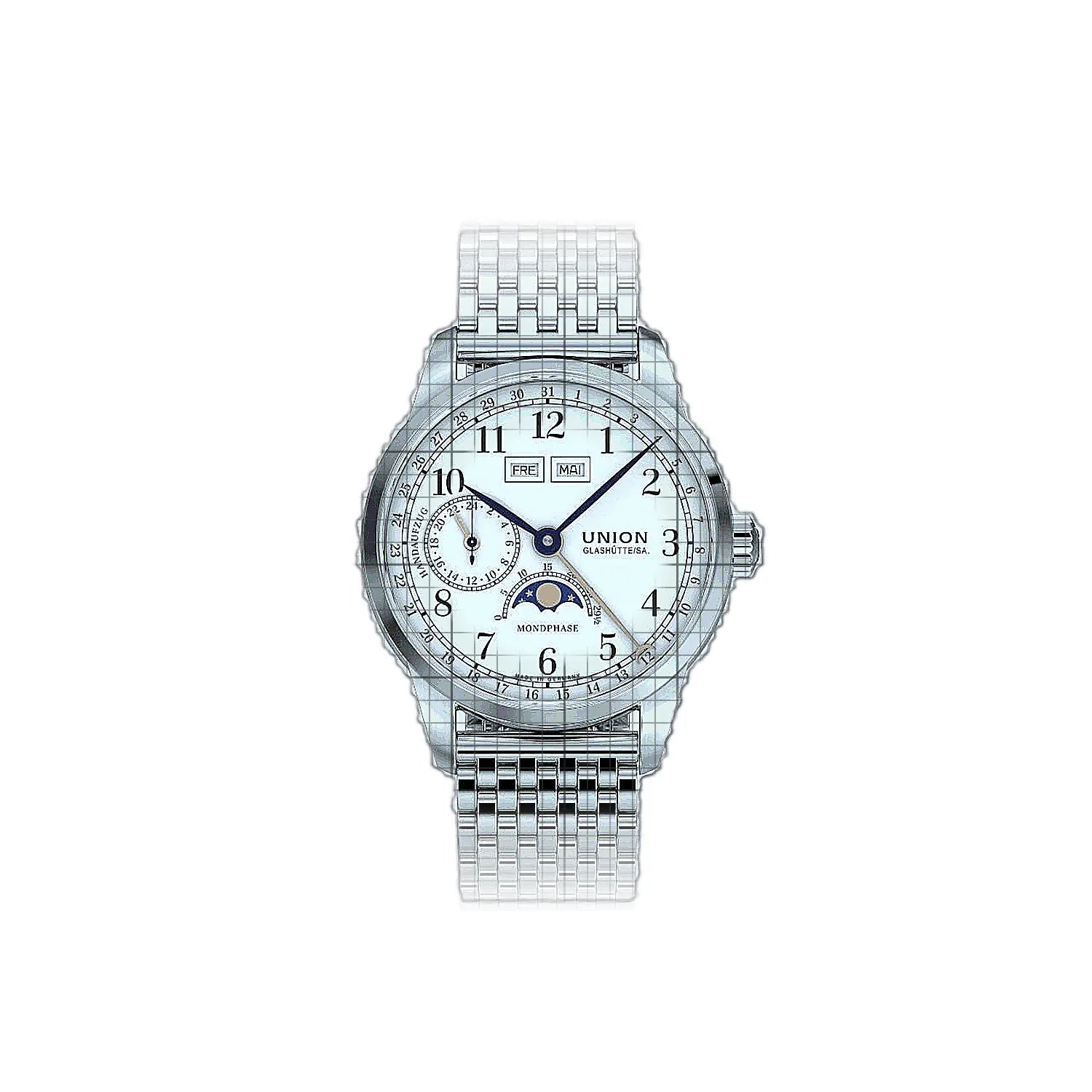 Union Glashütte 1893 Johannes Dürrstein Edition Moon Phase 41mm White