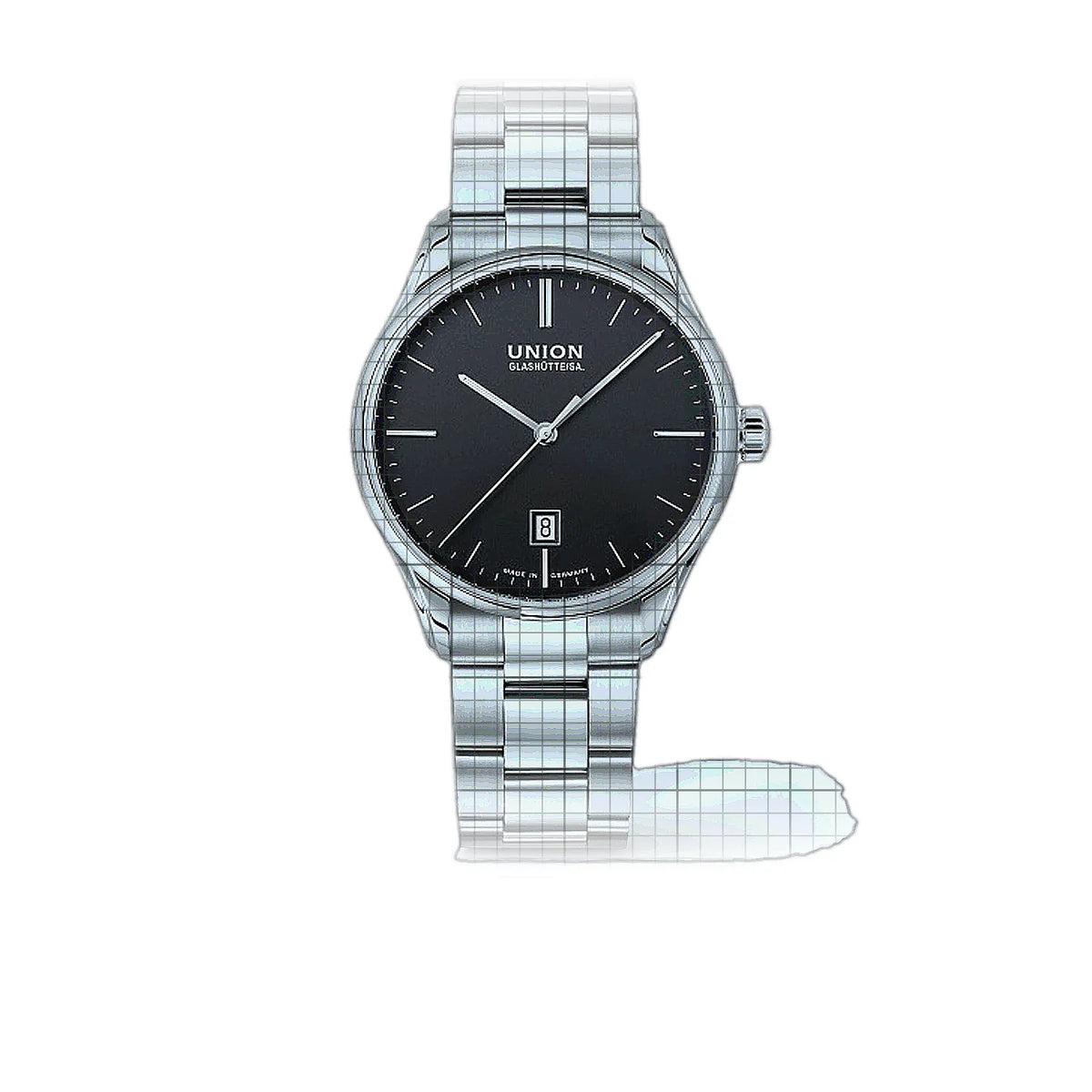 Union Glashütte Viro D011.407.11.051 Black Dial Stainless steel 41mm Watch