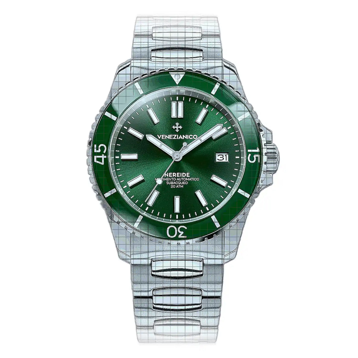 Venezianico Nereide 3321501C Green Dial Stainless steel 42mm Watch
