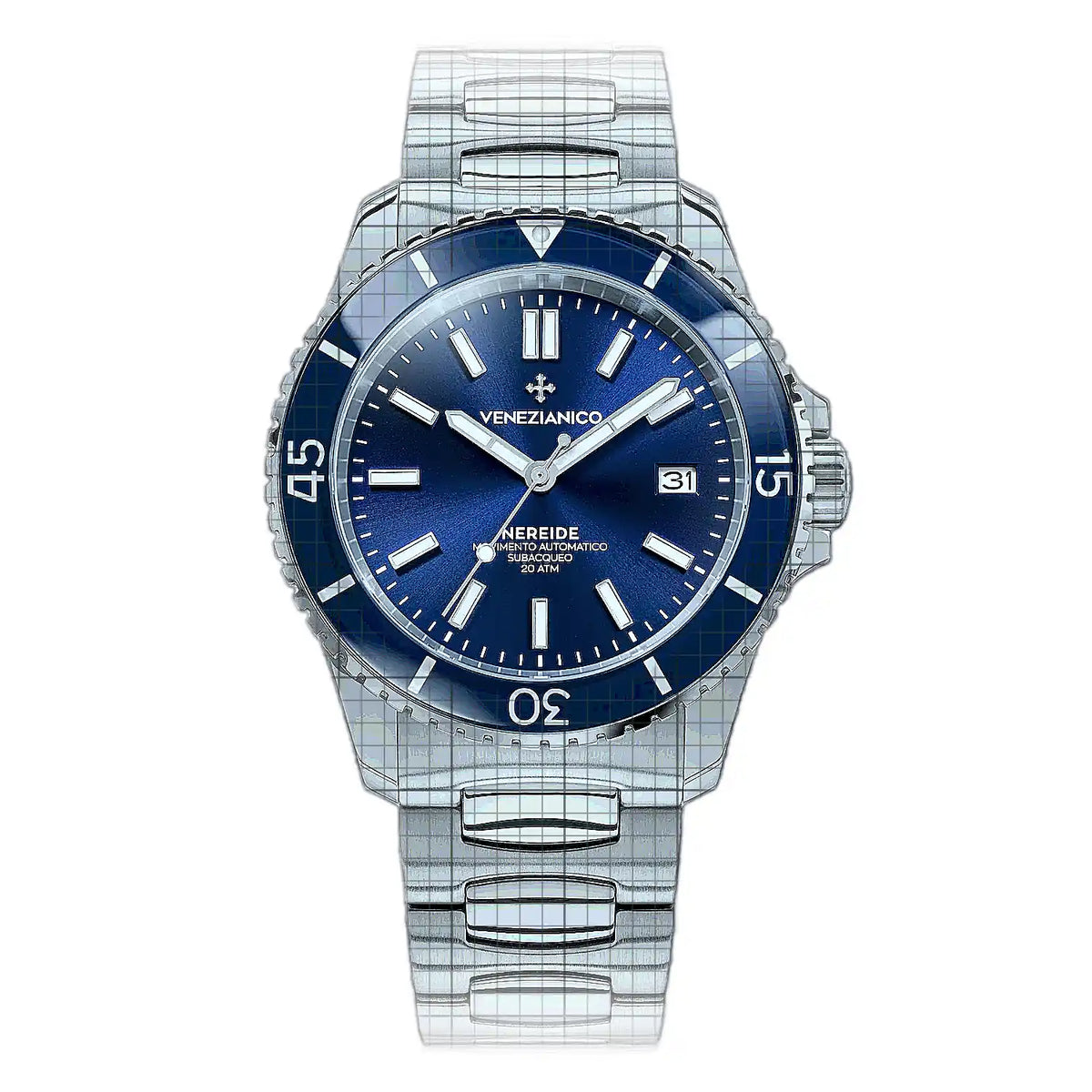 Venezianico Nereide 3321502C Blue Dial Stainless steel 42mm Watch