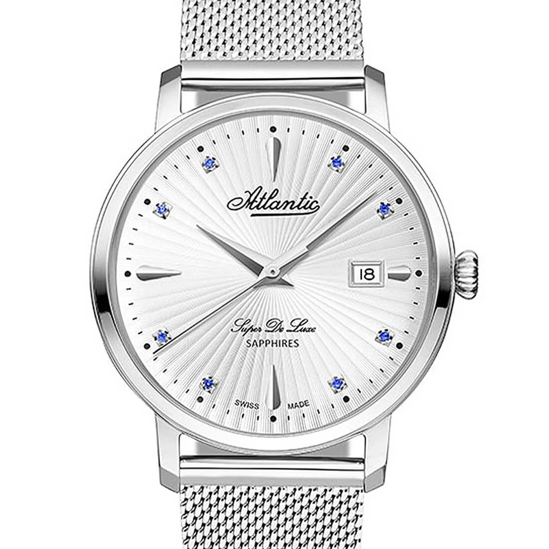 Atlantic Watch Super De Luxe Quartz Zilver 36 mm