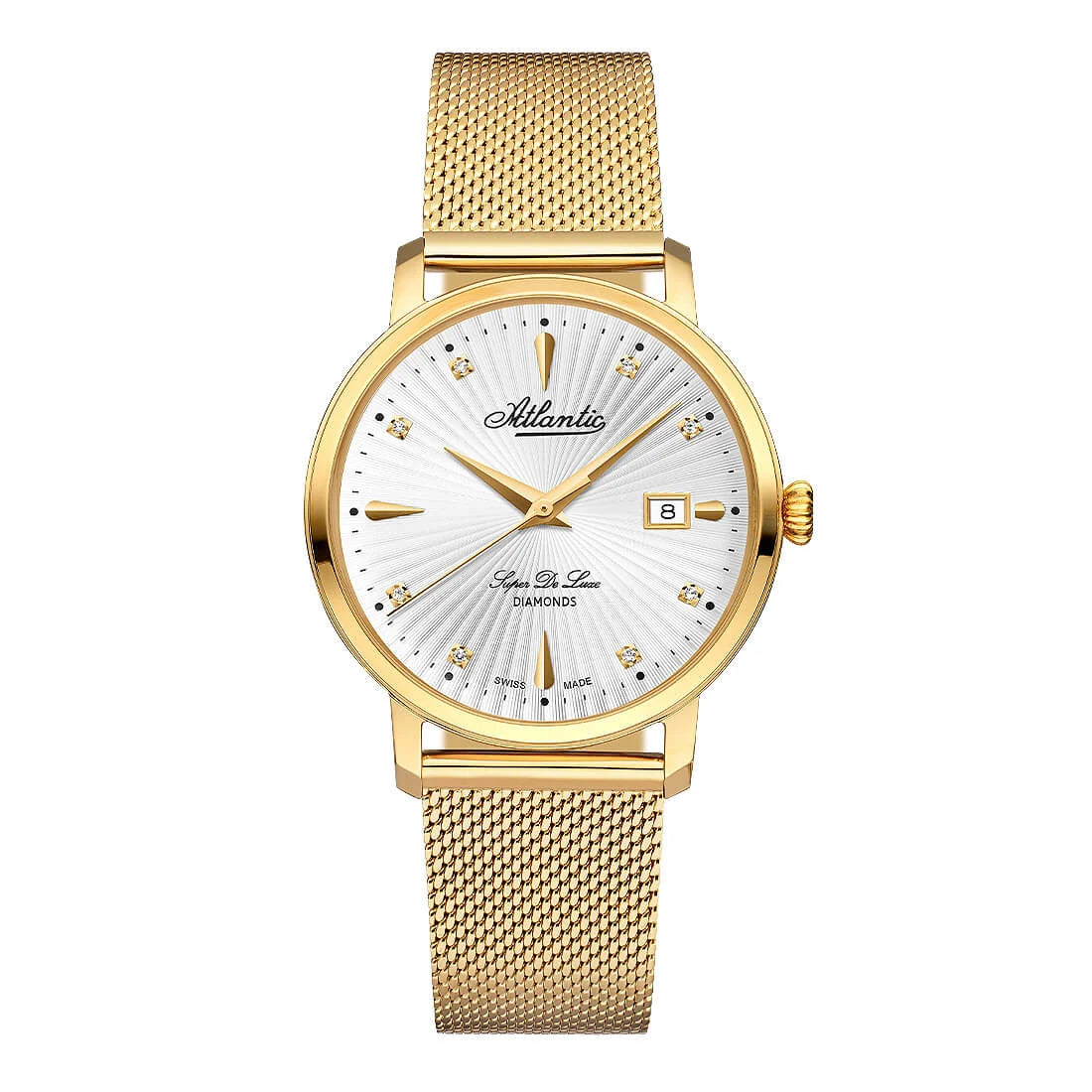 Atlantic Watch Super De Luxe Quartz Zilver 36 mm