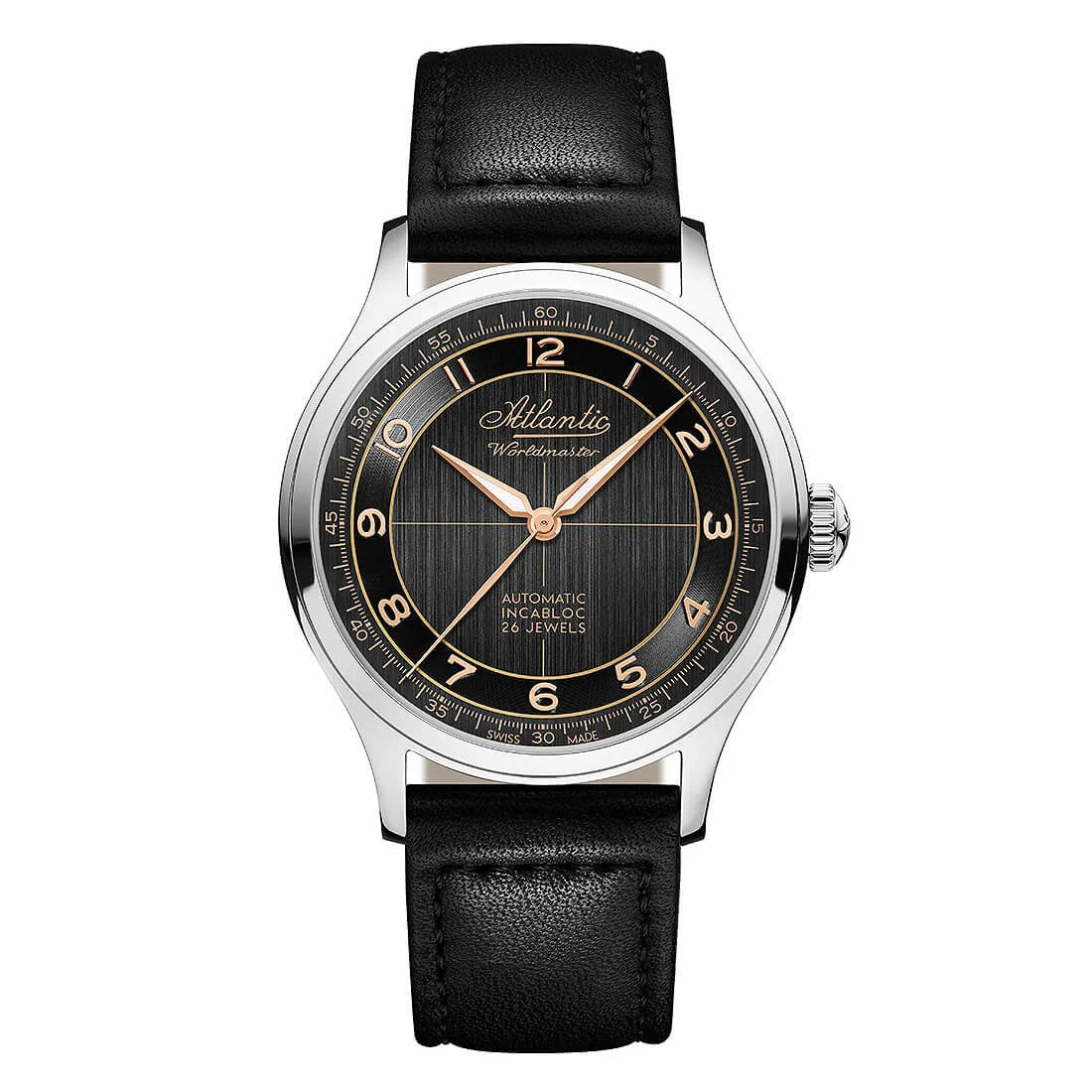 Atlantic Watch Worldmaster Automatic Zwart 39 mm