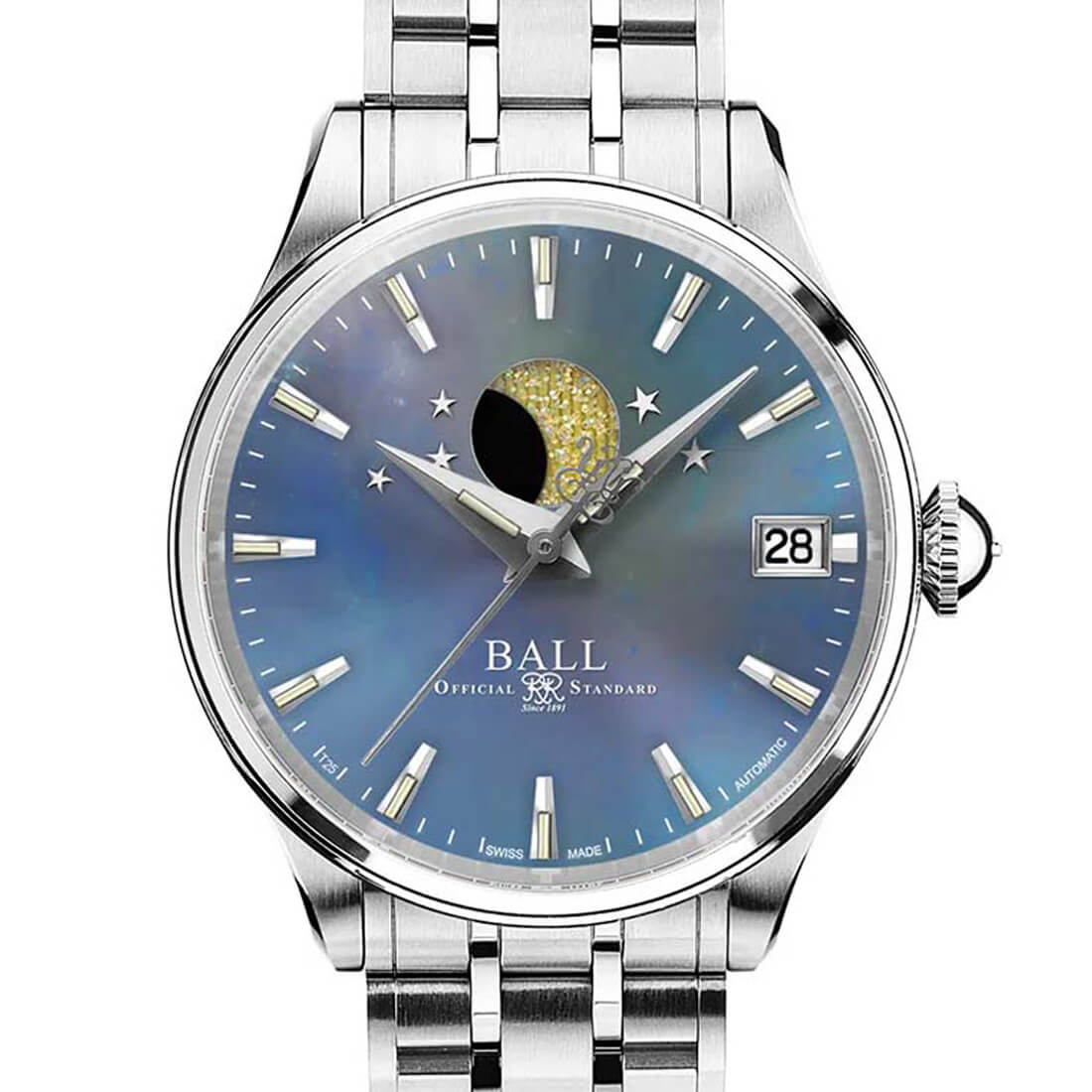 BALL Watch Trainmaster Automatic Mother of Pearl 34mm