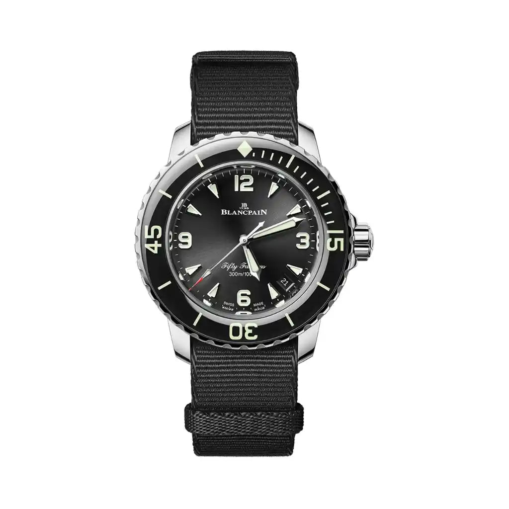 Blancpain Fifty Fathoms 5007 1130 NABA Black Dial Stainless steel 38mm Watch