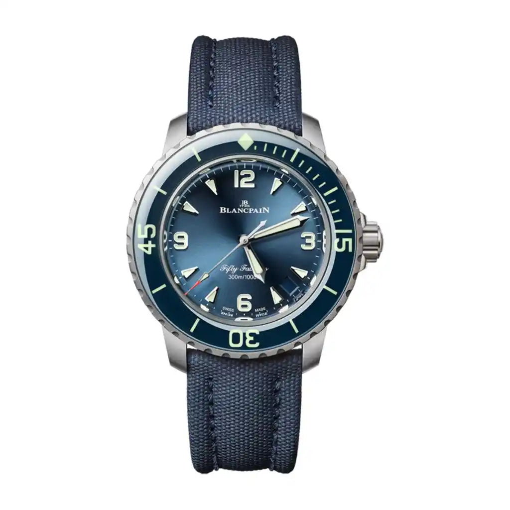 Blancpain Fifty Fathoms 5007 12B40 O52A – Uhr mit blauem Zifferblatt und Titangehäuse, 38 mm