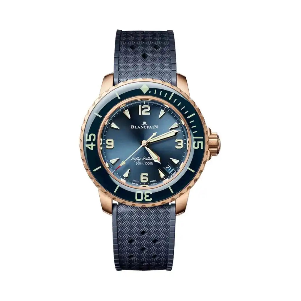 Blancpain Fifty Fathoms 5007 36B40 O52B Blue Dial Rose gold 38mm Watch