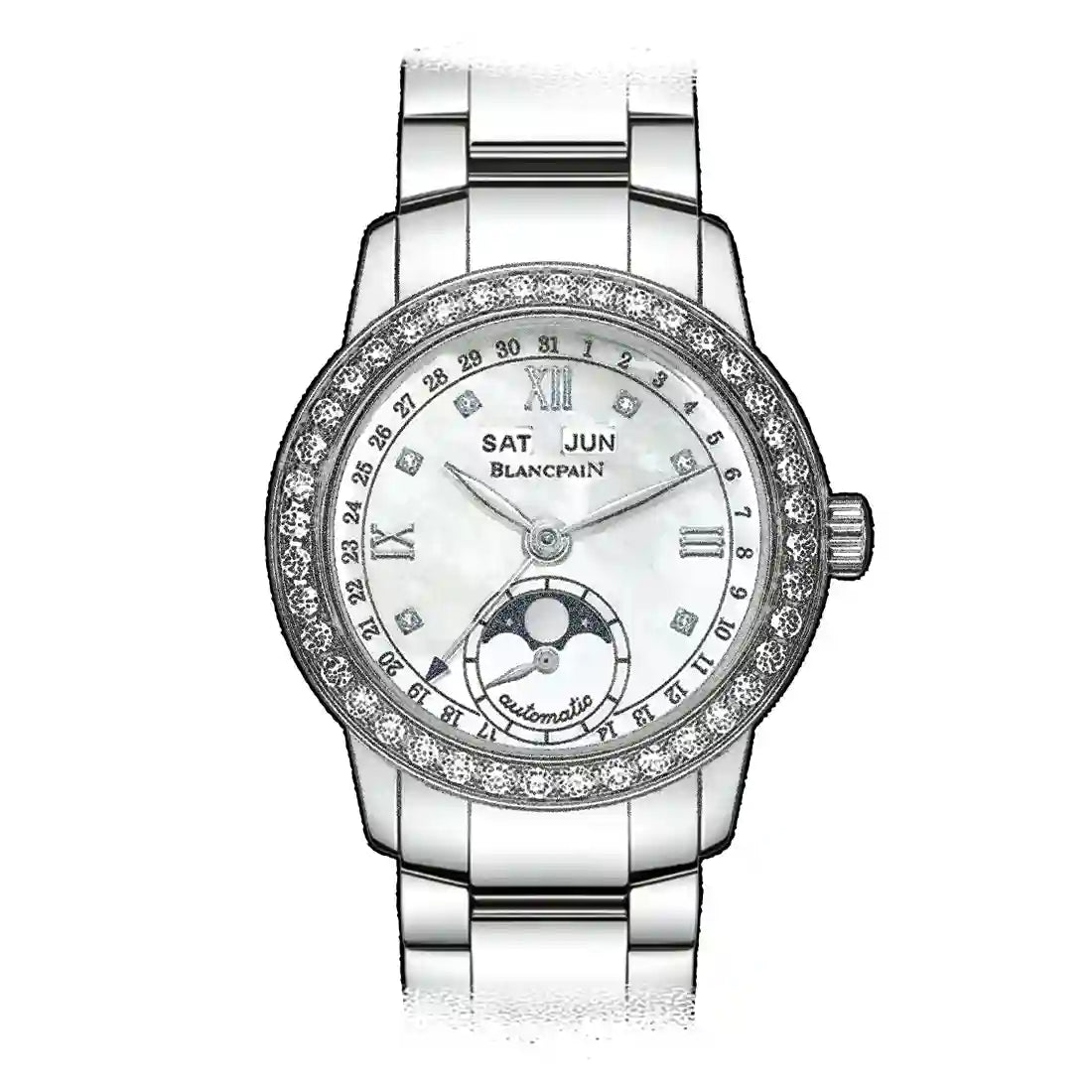 Blancpain Ladybird Automatic met parelmoer, 29 mm