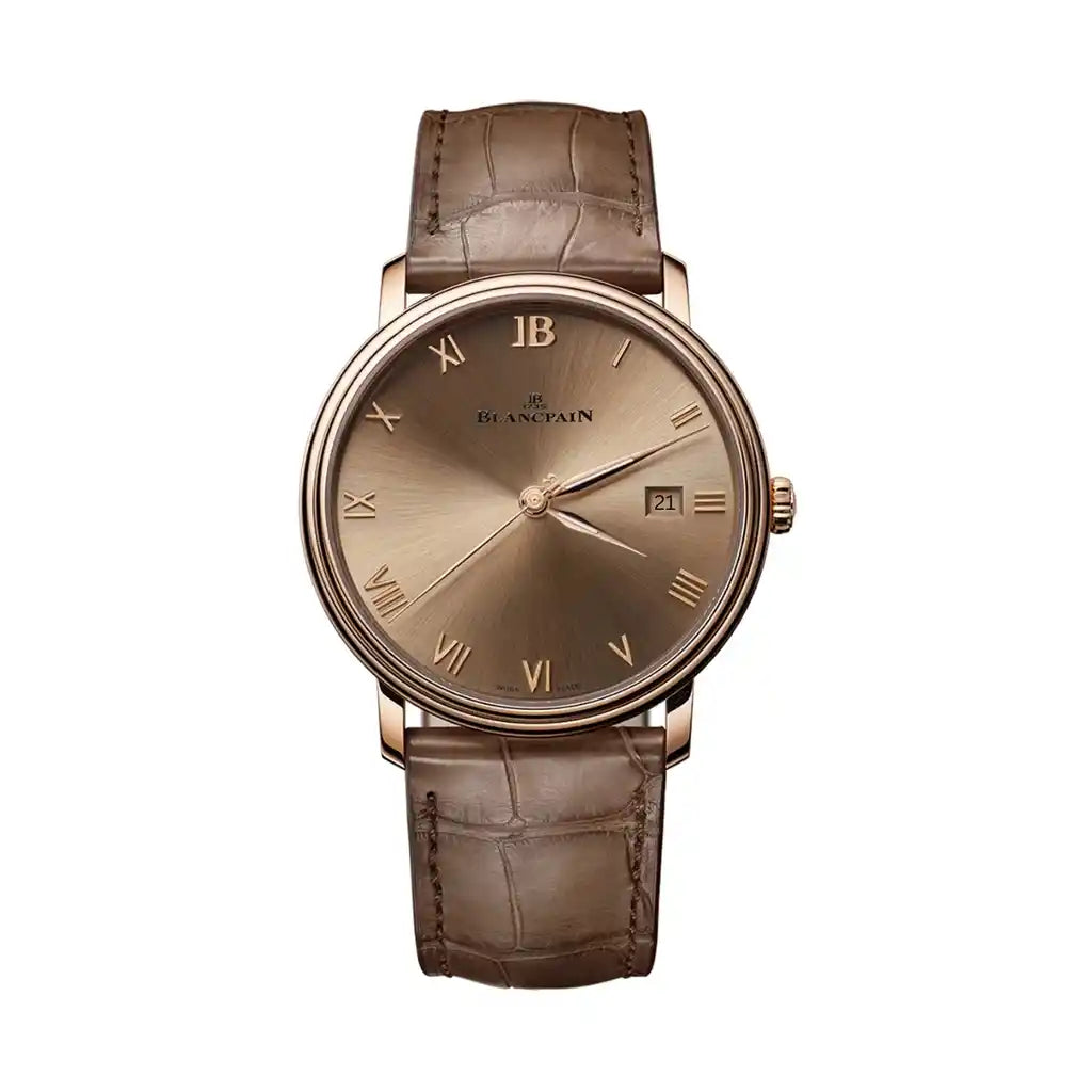 Blancpain Villeret 6651N 3646 55B40mm mit Braun und Roségold 40mm