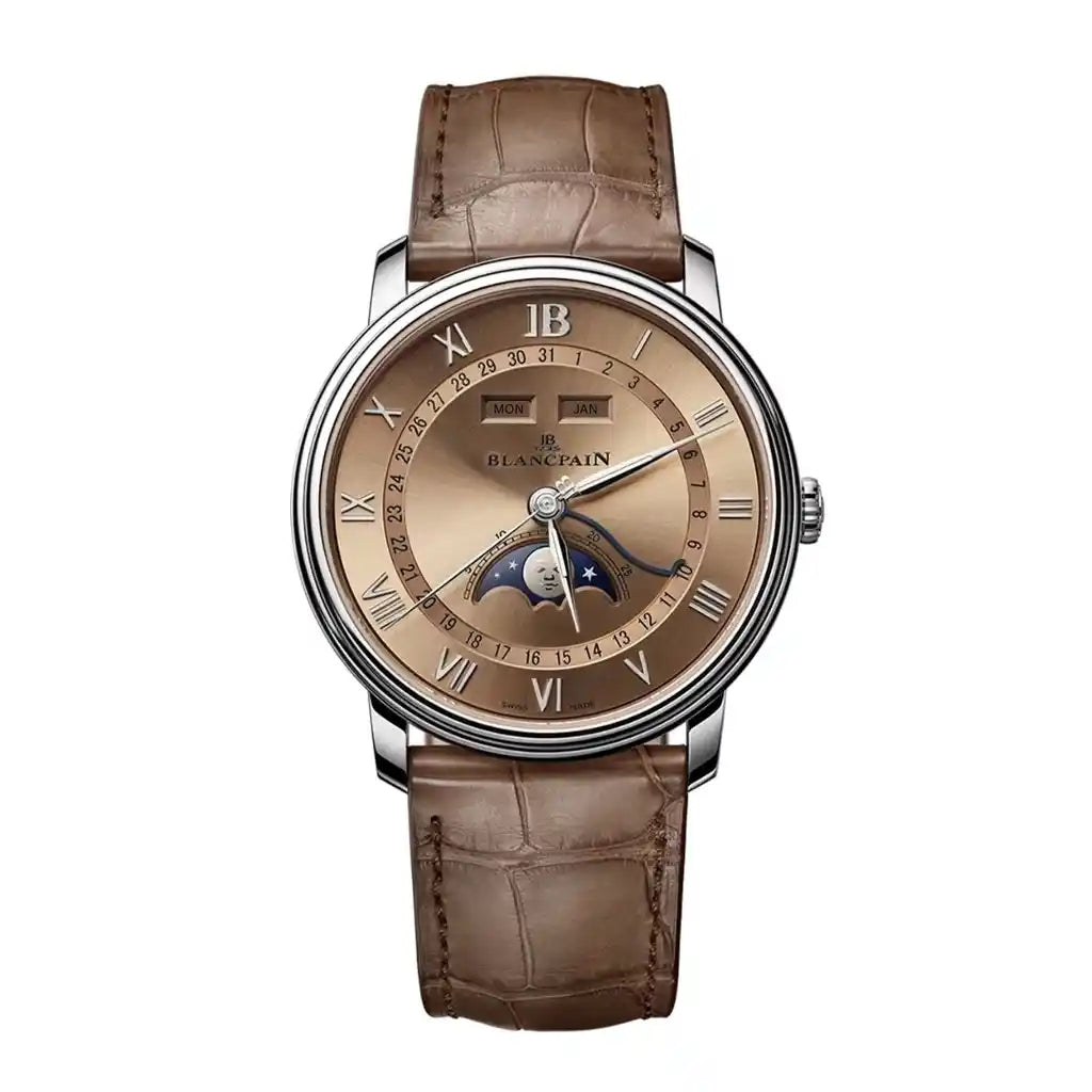 Blancpain Villeret 6654N 1146 55B 40mm mit Braun , Edelstahl, 40mm