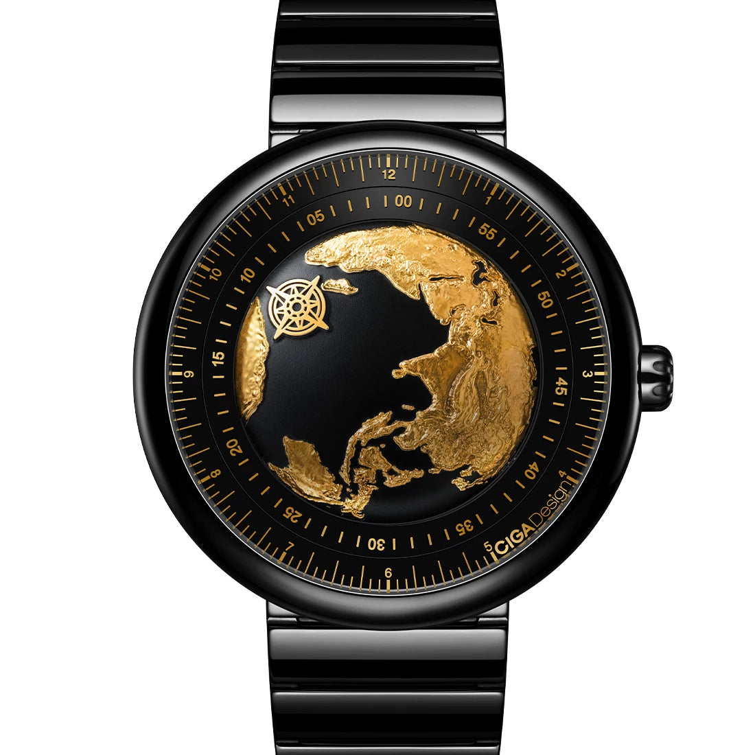 CIGA Design Blue Planet Automatic Zwart 46 mm