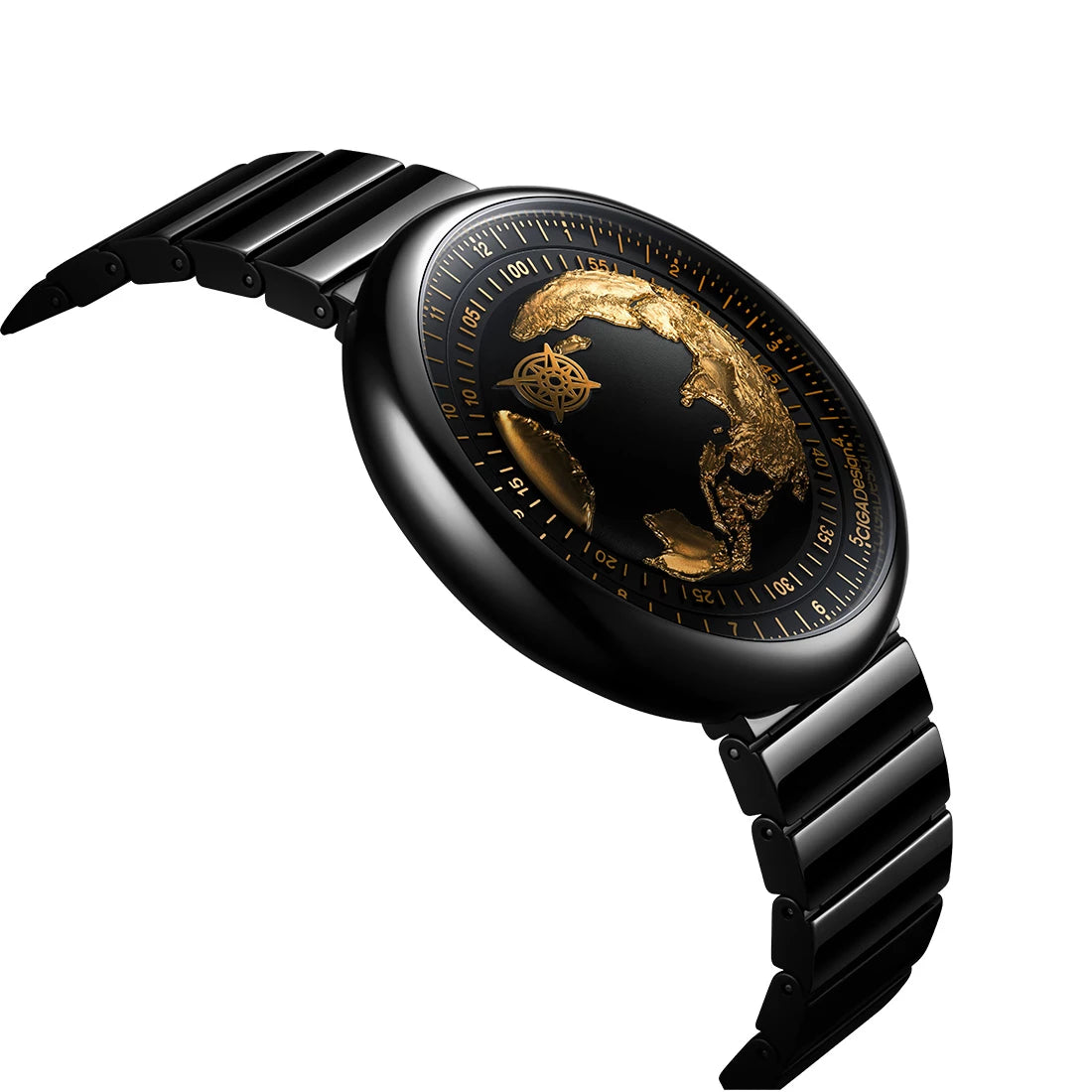 CIGA Design Blue Planet Automatic Zwart 46 mm