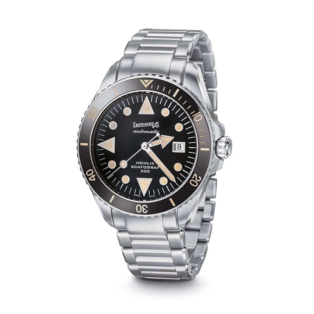 Eberhard & Co. Scafograf met handopwinding, zwart, 43 mm