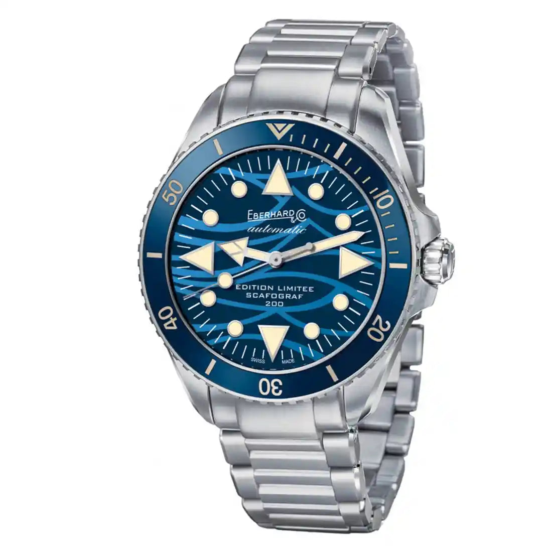 Eberhard & Co. Scafograf 200 LIMITED EDITION “ONDE BLEUE” Automatisch Blauw 43 mm