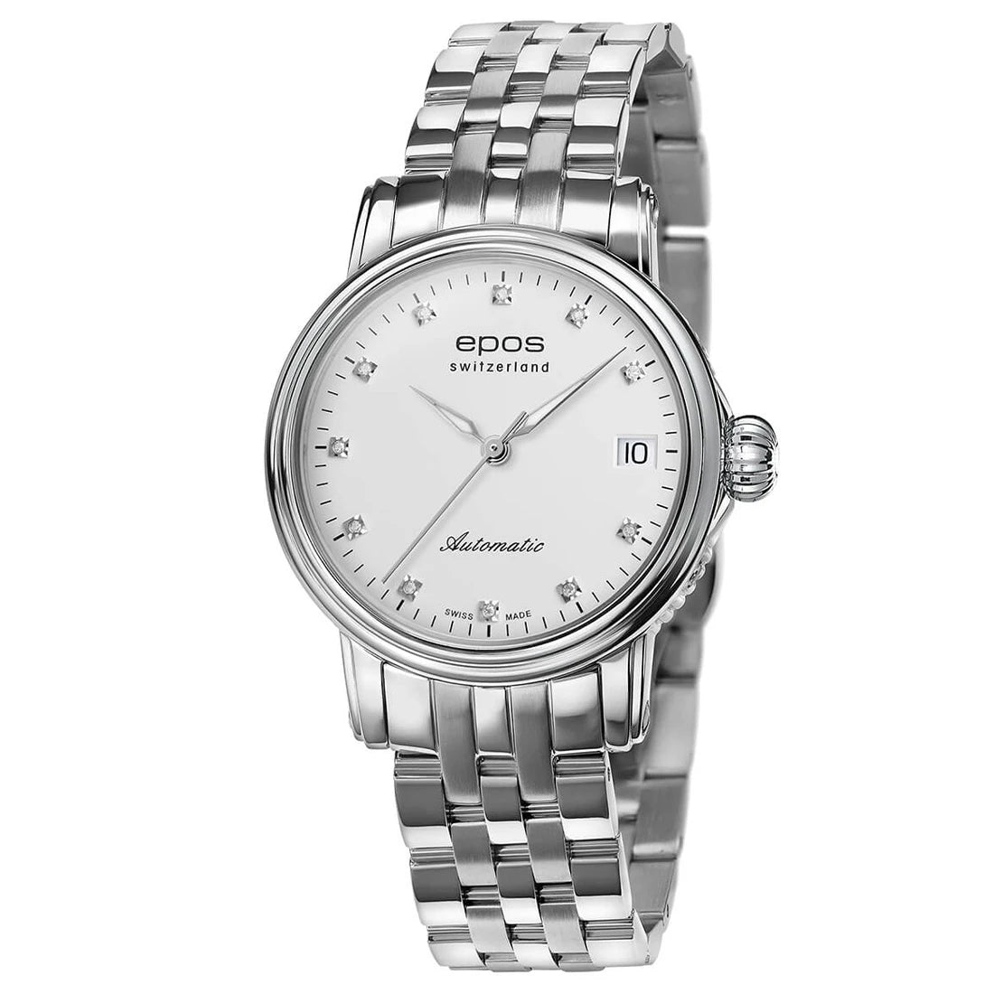 EPOS Timeless 4390 Diamond Automatic Zilver 34 mm