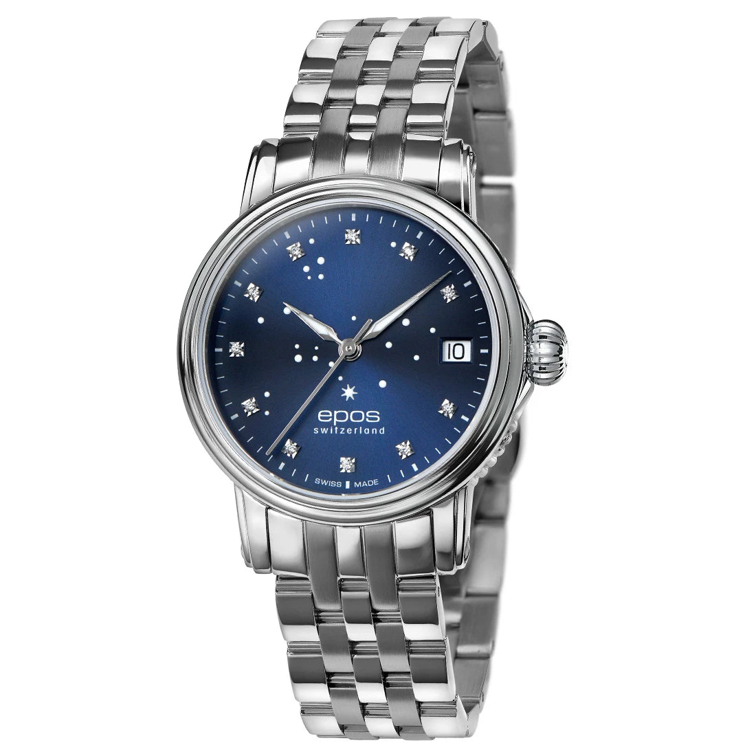 EPOS Timeless 4390 North Star Diamond Automatic Blue 34mm