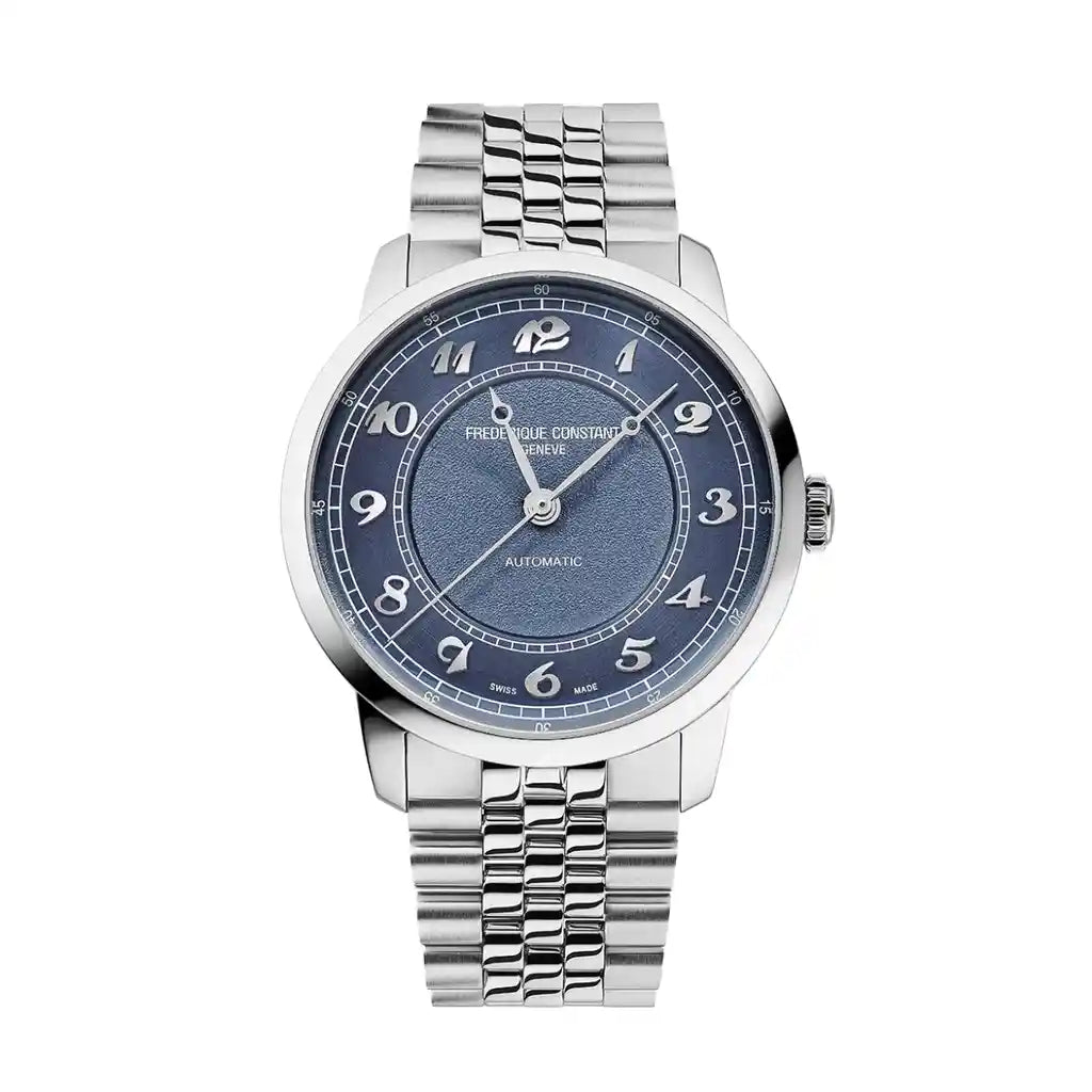 Frederique Constant Classics FC-301BL3B6B – Uhr mit blauem Zifferblatt und Edelstahlgehäuse, 38 mm