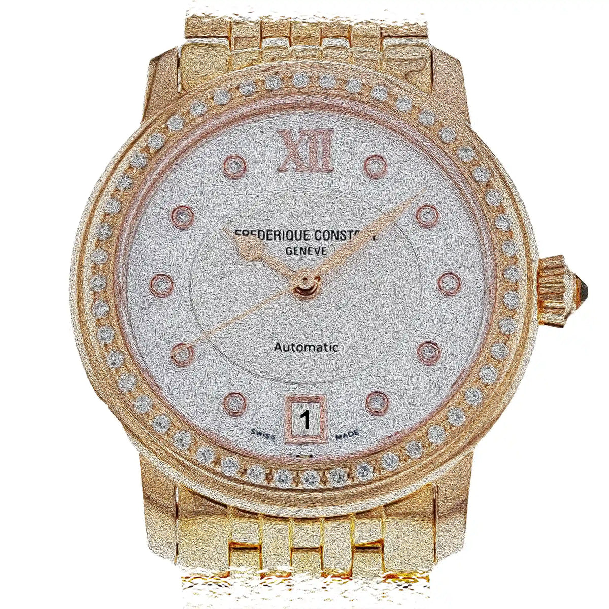 Buy Frederique Constant Ladies Automatic FC-303WHF2PD4B3 | Free 