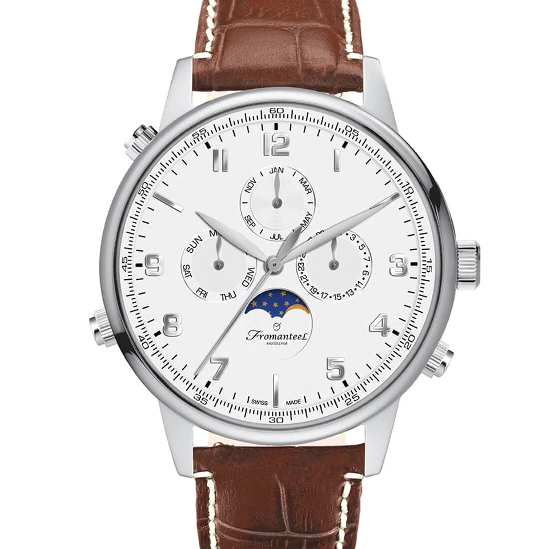 Fromanteel Horloges Globetrotter Quartz Wit 42 mm