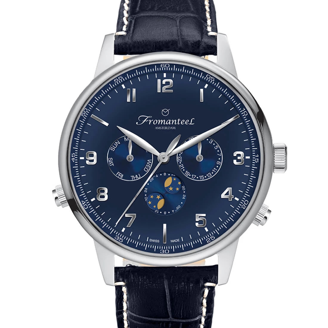 Fromanteel Horloges Globetrotter Quartz Blauw 42 mm