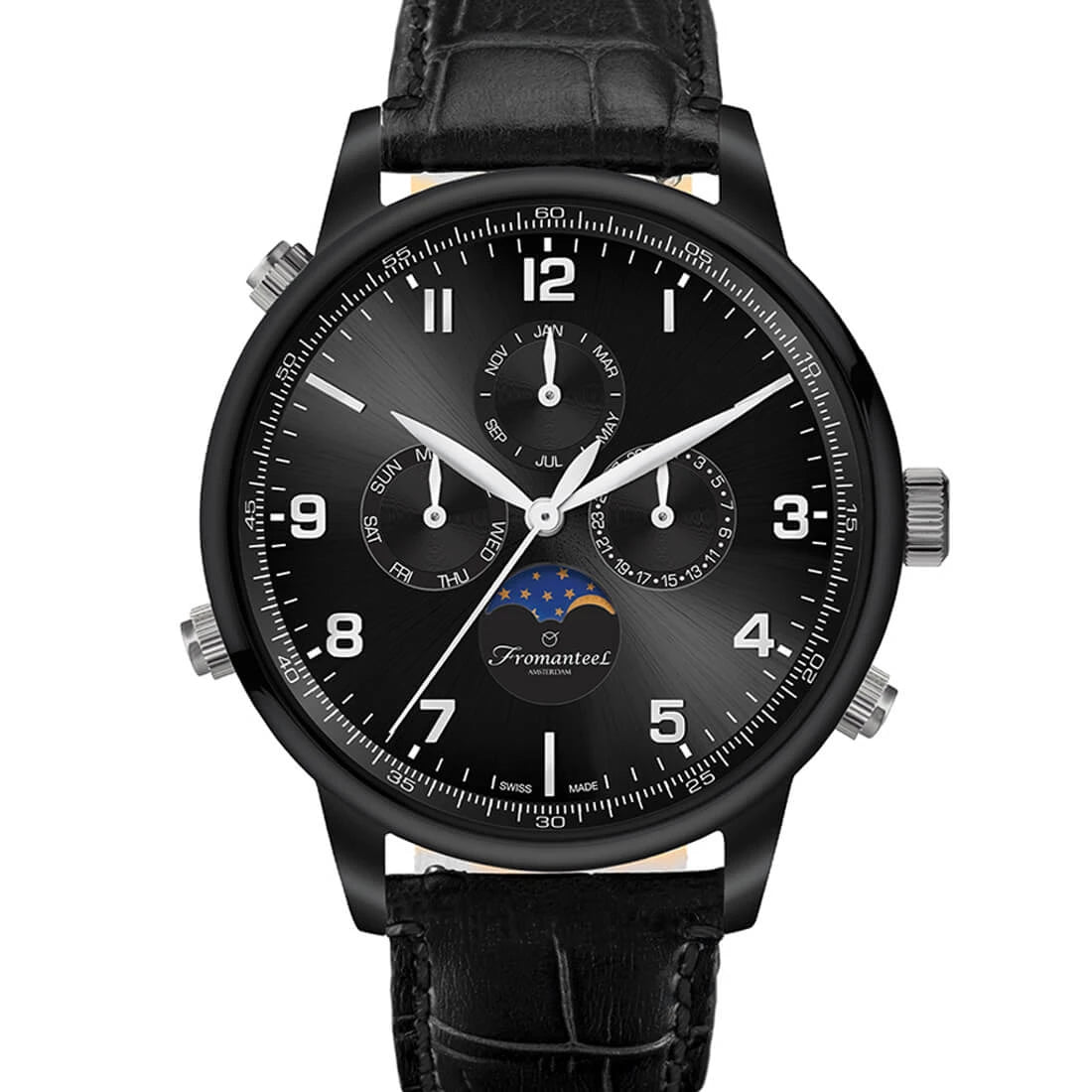 Fromanteel Horloges Globetrotter Quartz Zwart 42 mm