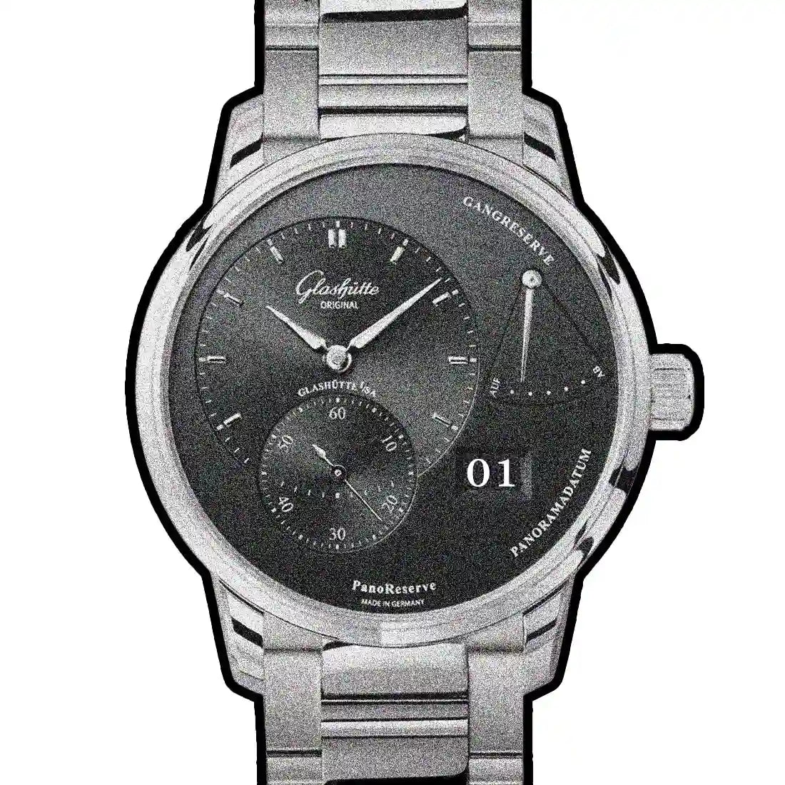 Glashütte Original Pano met handopwinding, grijs, 40 mm