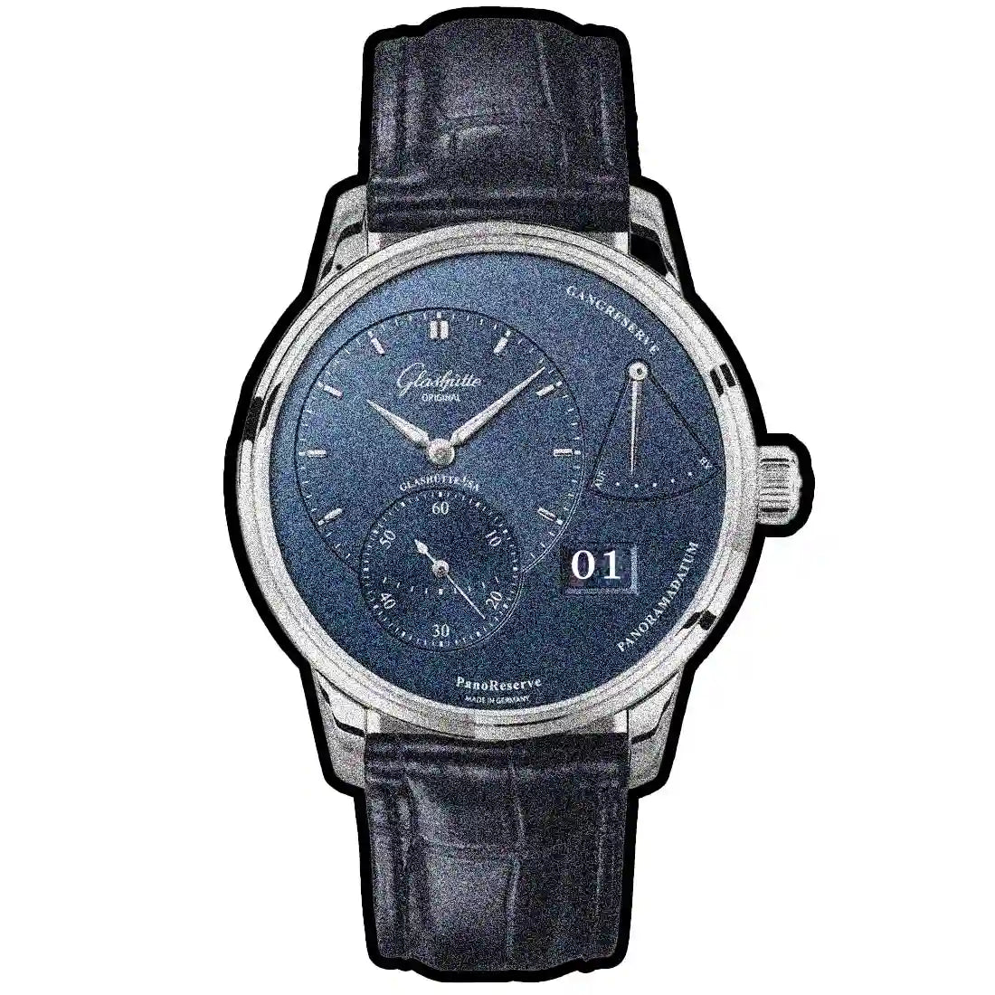 Glashütte Original Pano met handopwinding, blauw, 40 mm