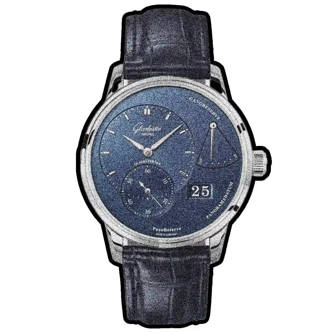 Glashütte Original Pano met handopwinding, blauw, 40 mm