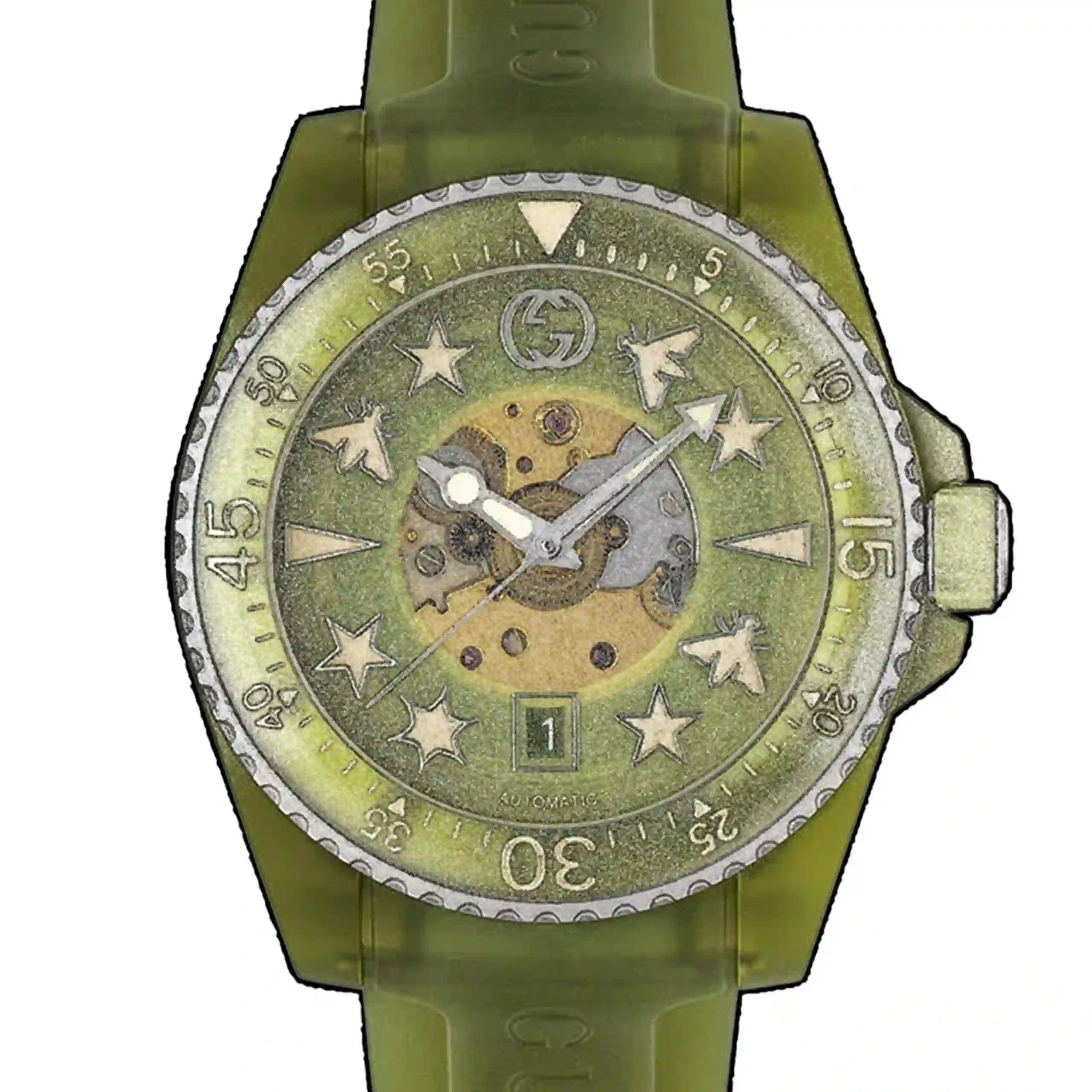 Gucci Gucci Dive Automatik Grün