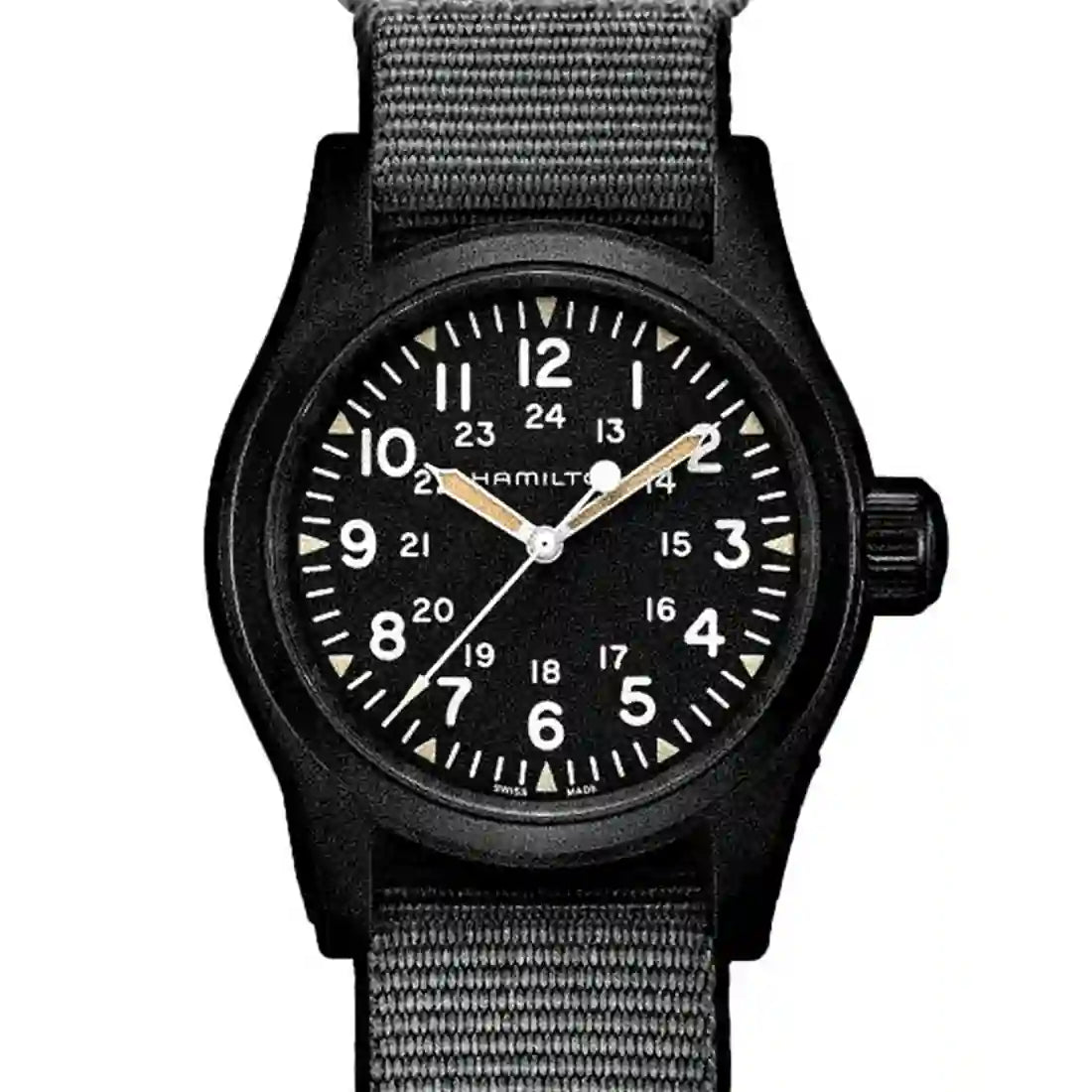 Hamilton Kaki Remontage Manuel Noir