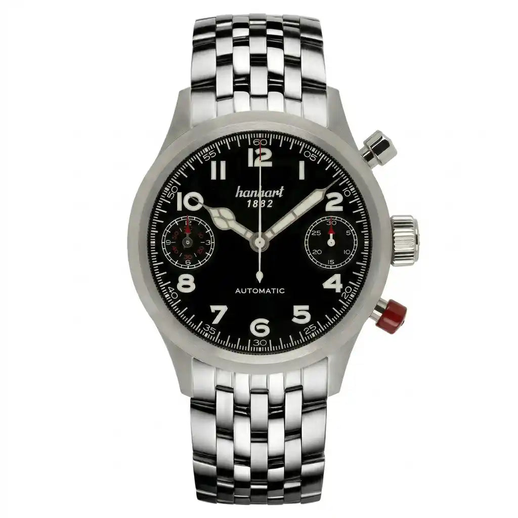 Hanhart Pioneer Automatik Schwarz 45mm