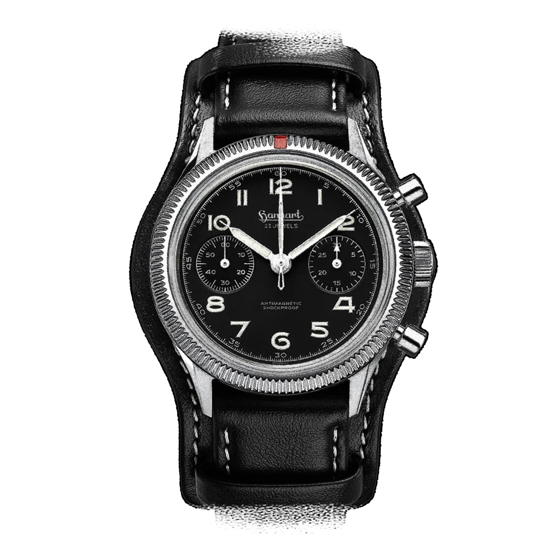 Hanhart 417 ES 1954 Manual winding Black 39mm